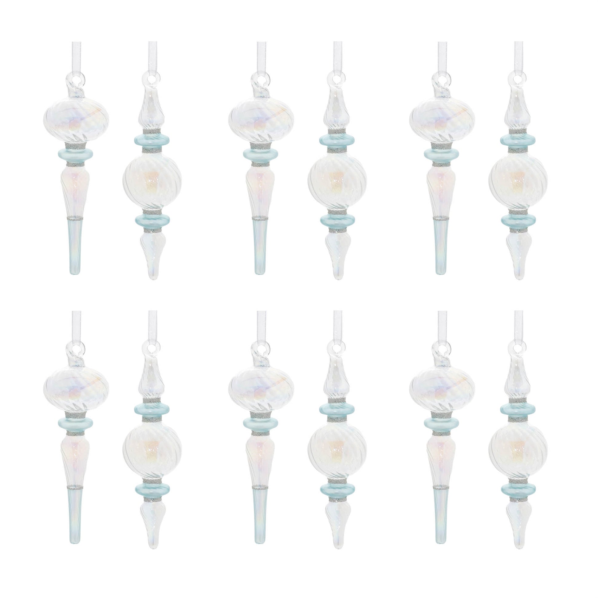 Iridescent Finial Drop Ornament (Set of 12)