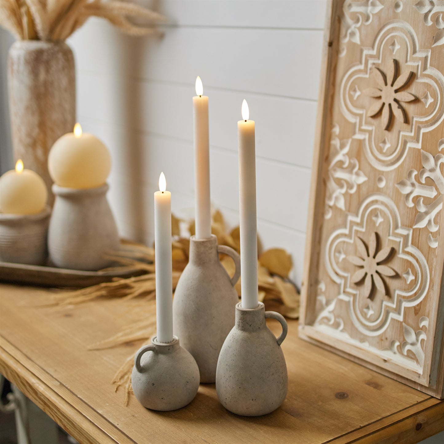 FIA Wick White Taper Candle (Set of 2)