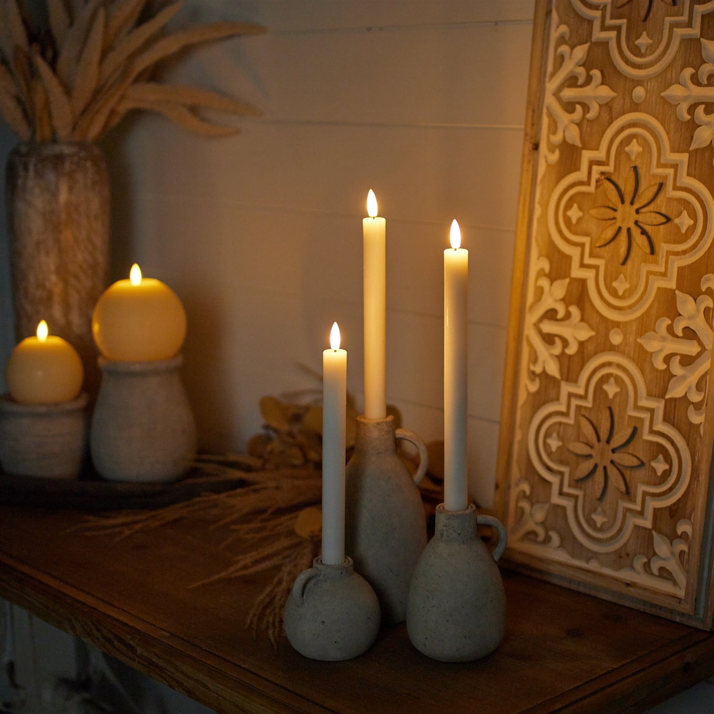 FIA Wick White Taper Candle (Set of 2)