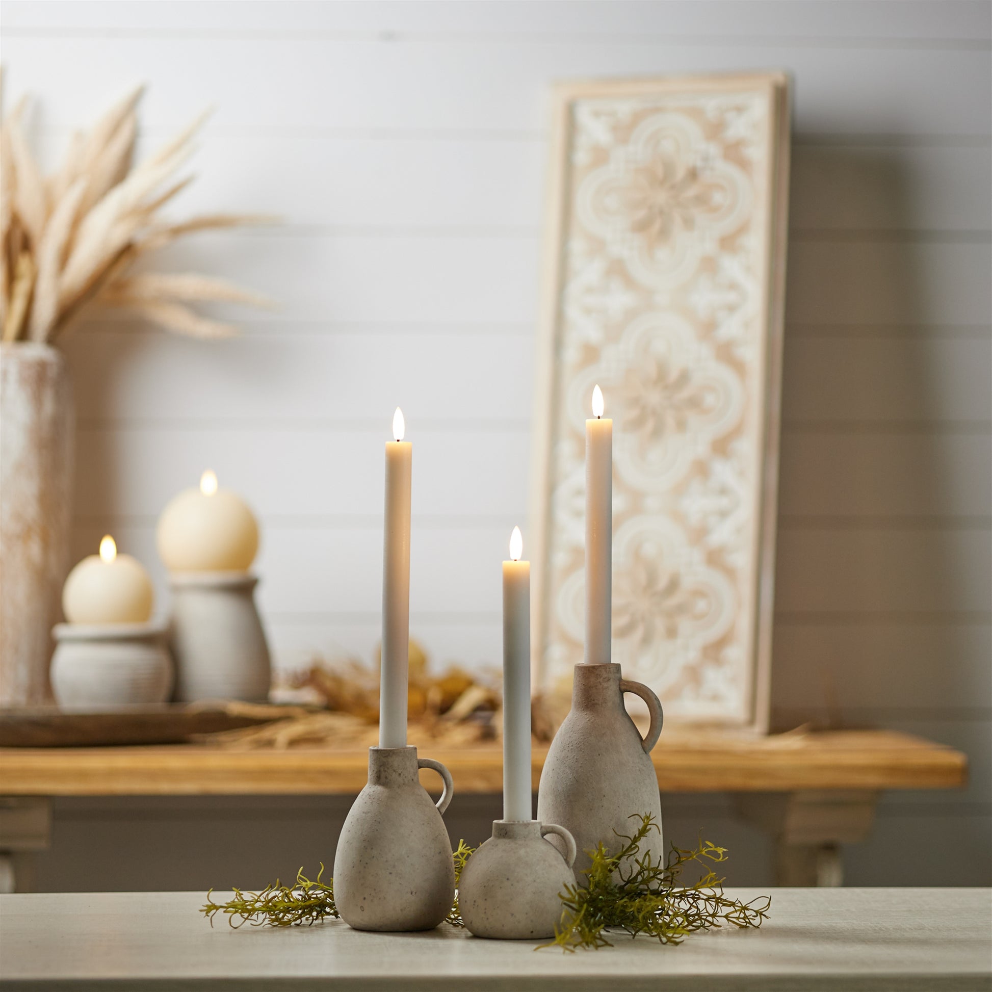 FIA Wick White Taper Candle (Set of 2)