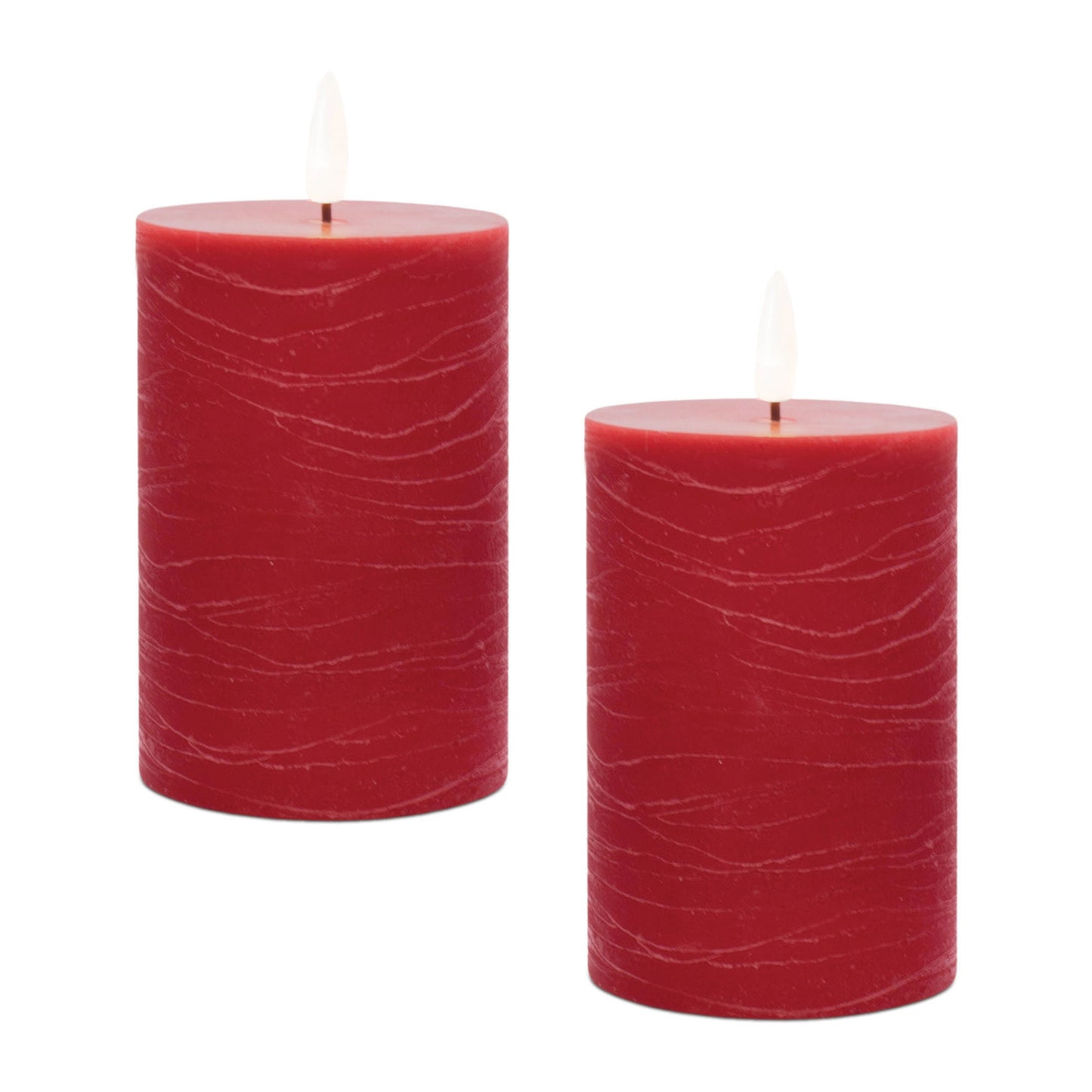FIA Wick Red Pillar Candle (Set of 2)