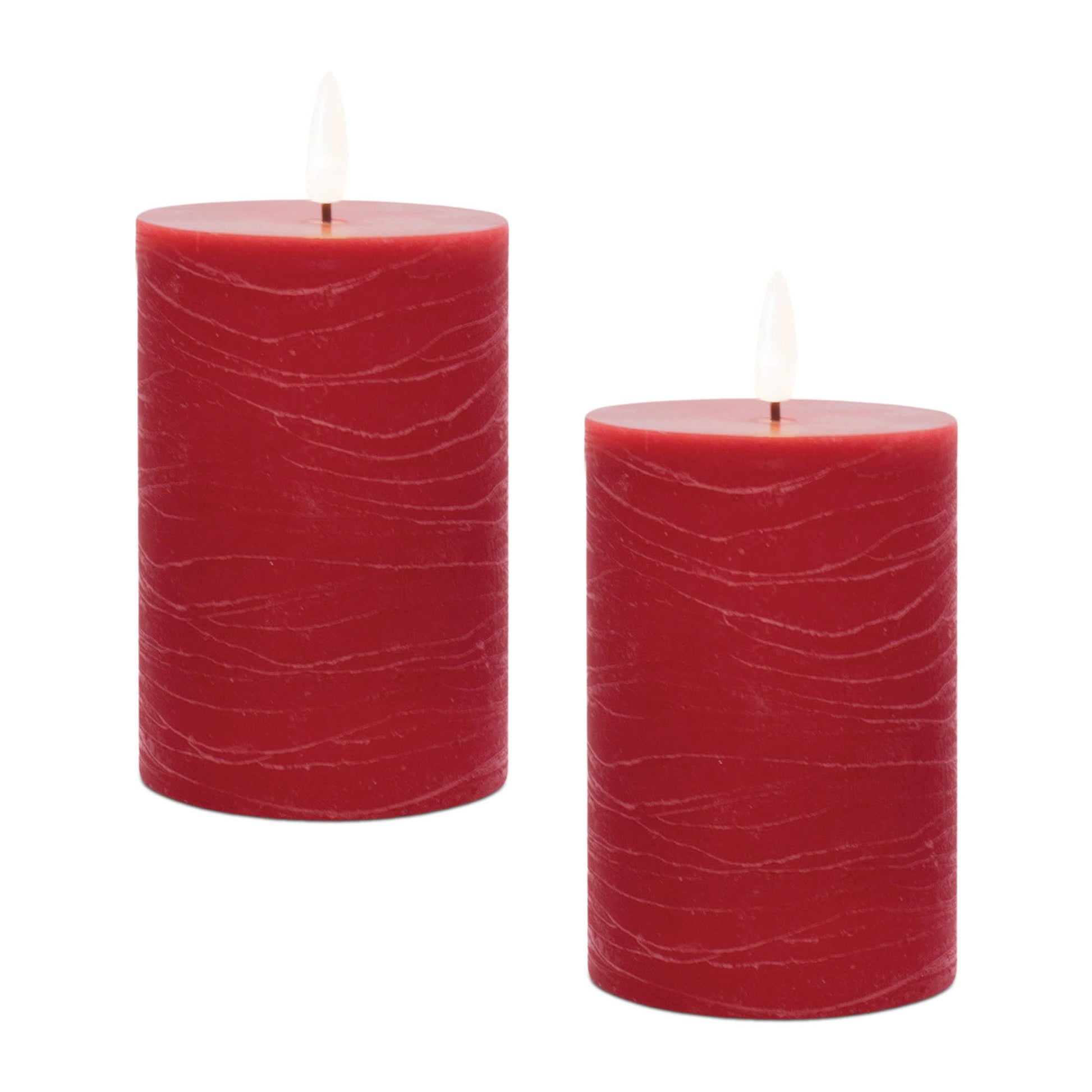 FIA Wick Red Pillar Candle (Set of 2)