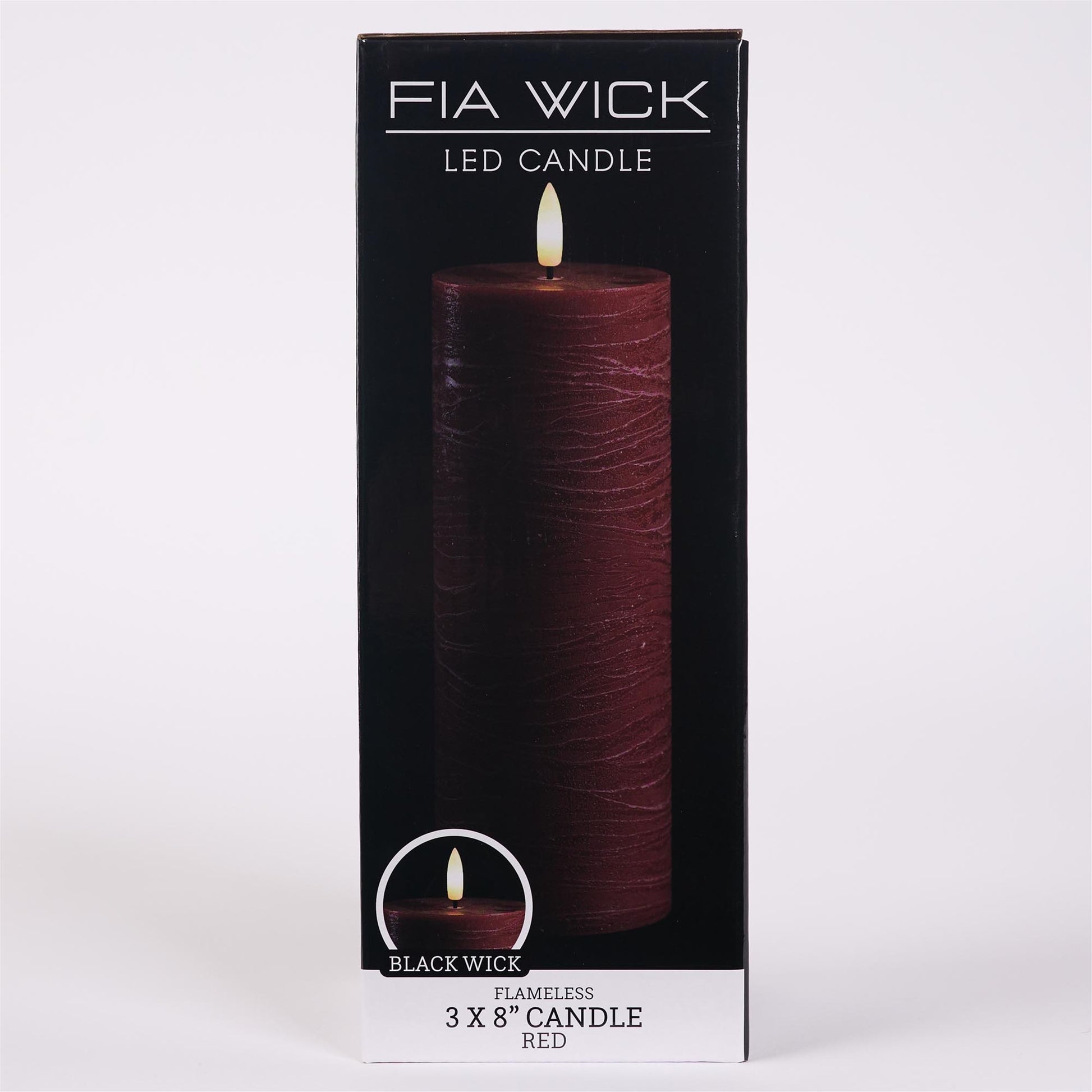 FIA Wick Red Pillar Candle (Set of 2)