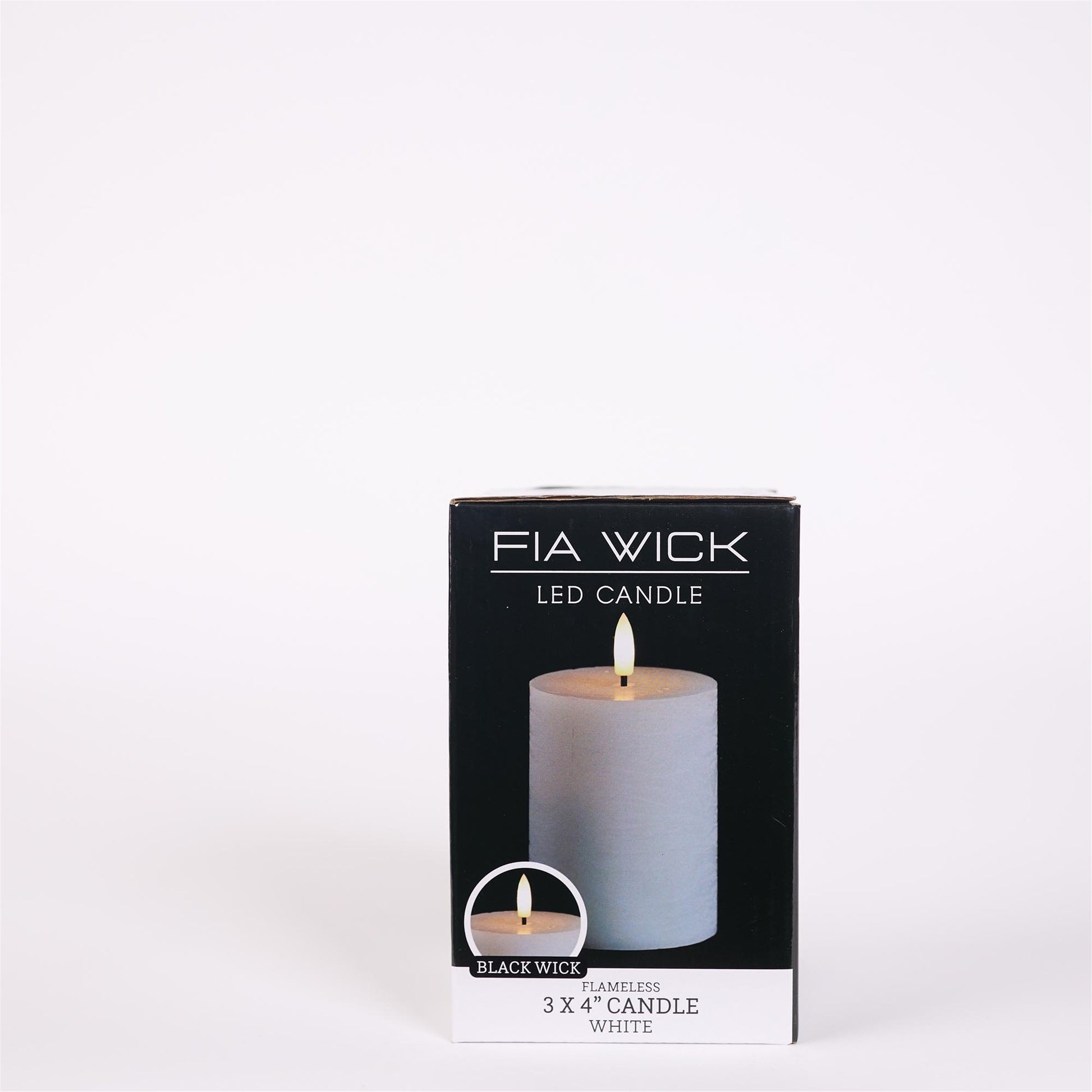 FIA Wick White Pillar Candle (Set of 2)