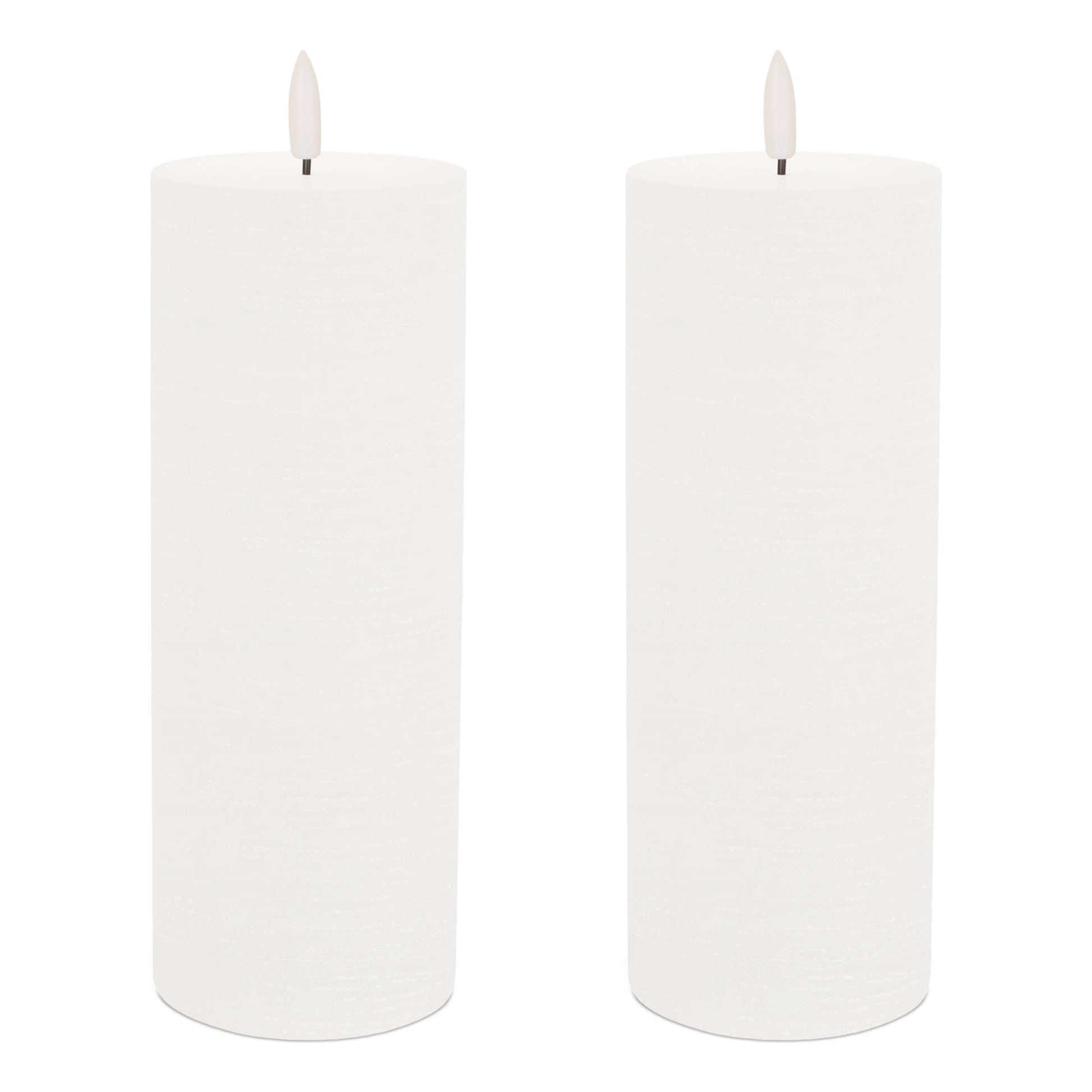 FIA Wick White Pillar Candle (Set of 2)