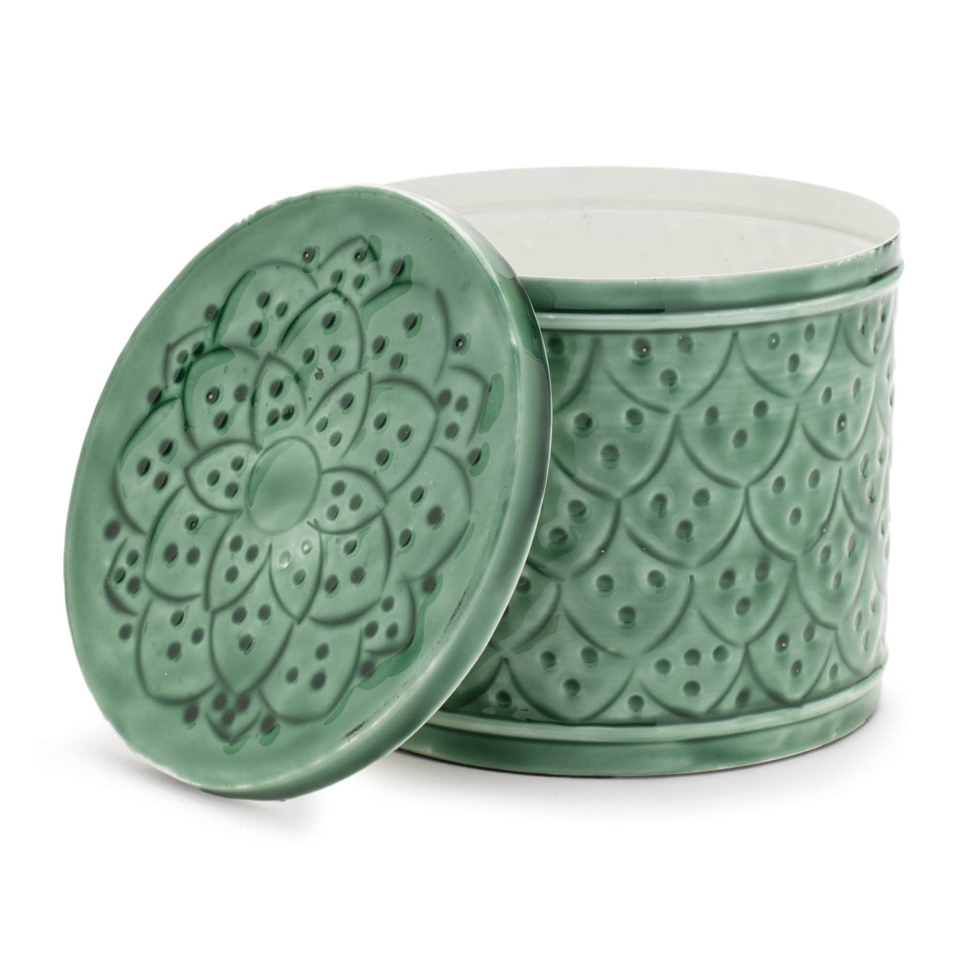Sage Green Metal Container with Lid (Set of 2)