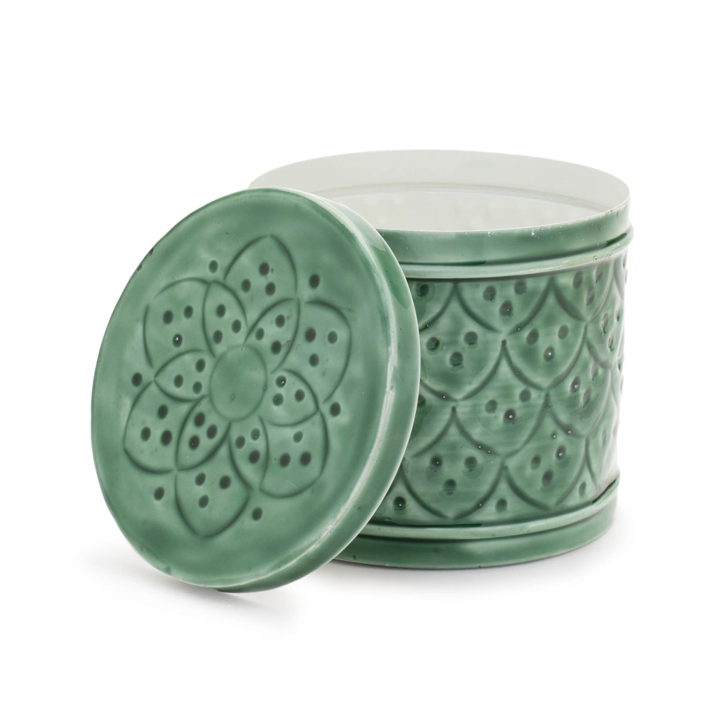 Sage Green Metal Container with Lid (Set of 2)