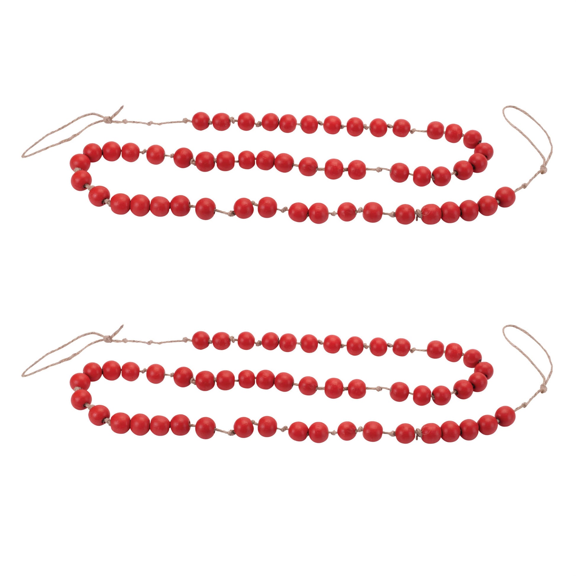Wood Beaded String Garland (Set of 2)