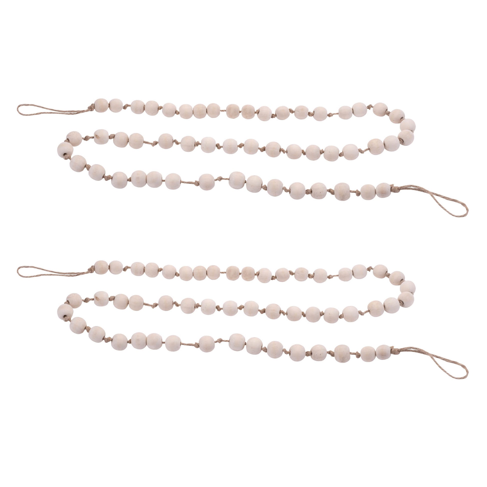 Wood Beaded String Garland (Set of 2)