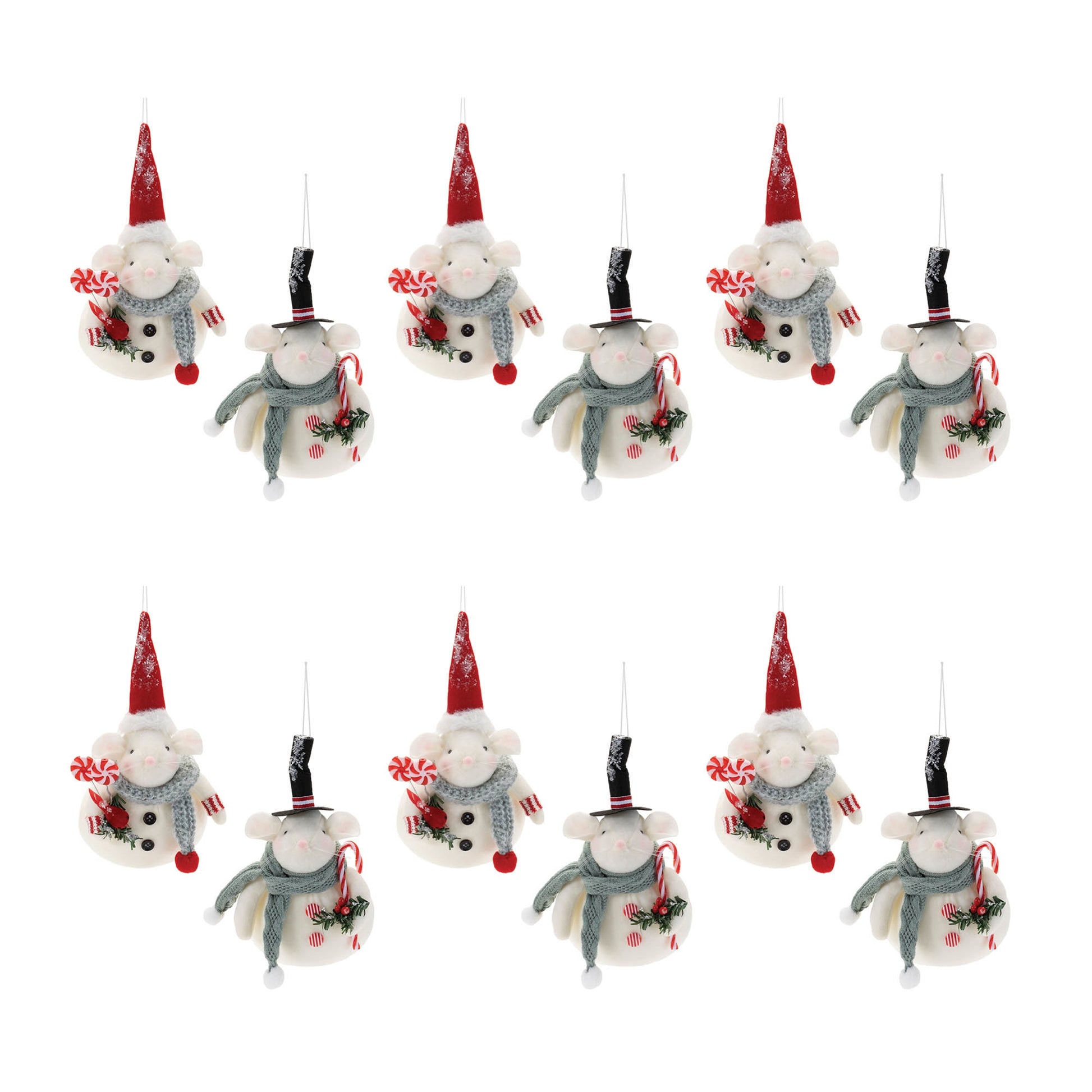 Plush Mouse Ornament (Set of 12)