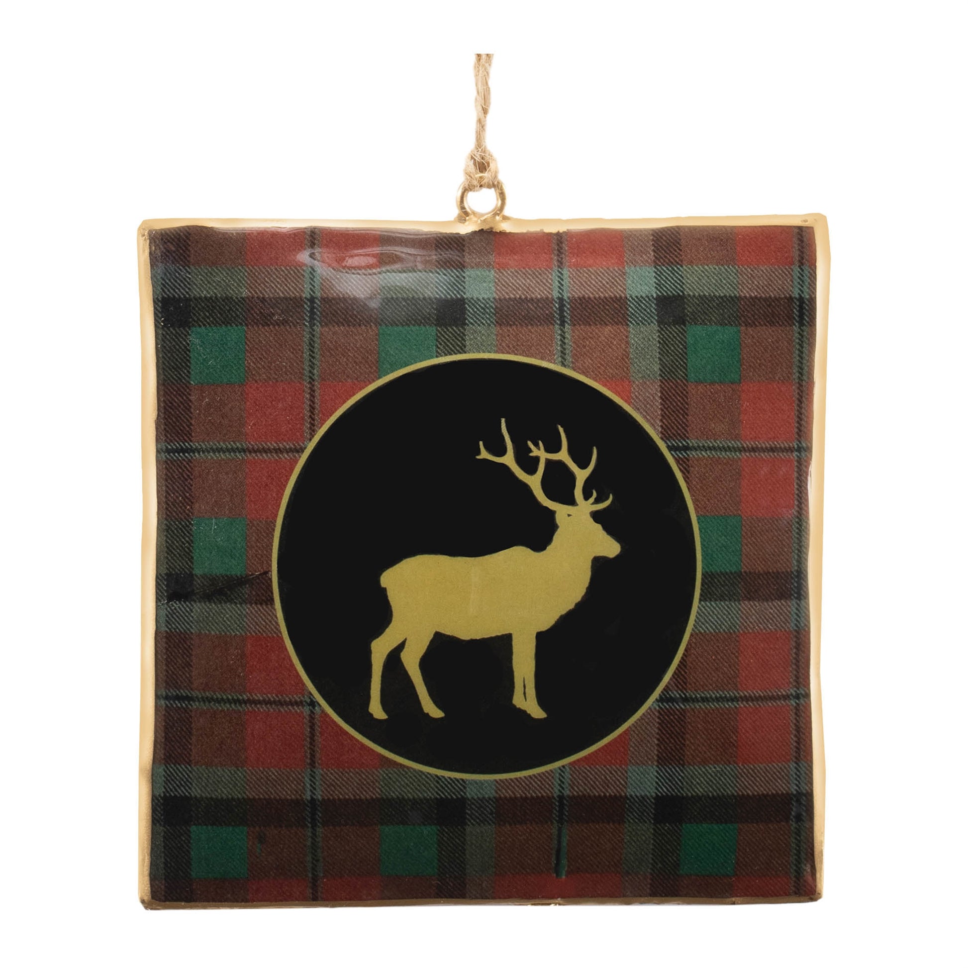 Plaid Square Ornament (Set of 6)