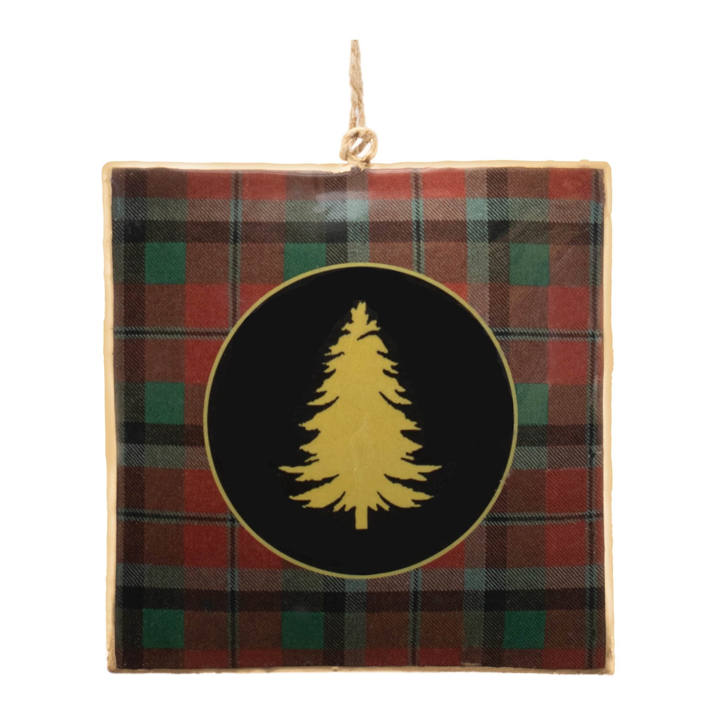 Plaid Square Ornament (Set of 6)