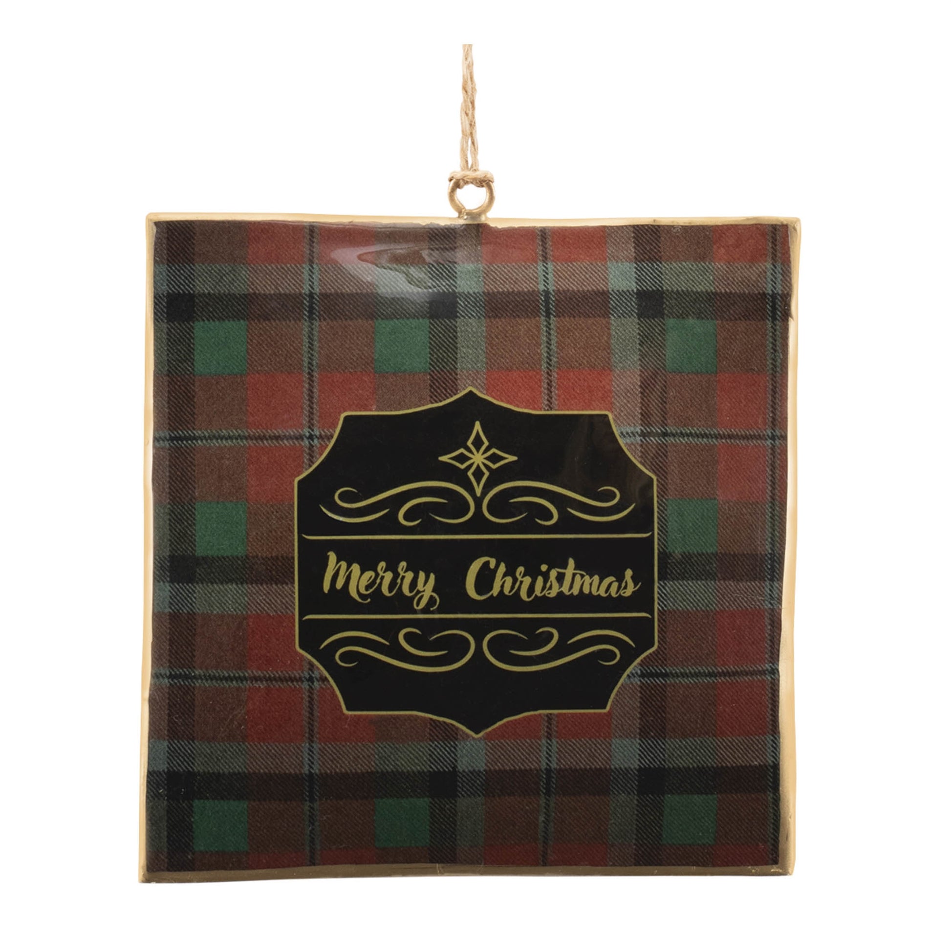 Plaid Square Ornament (Set of 6)