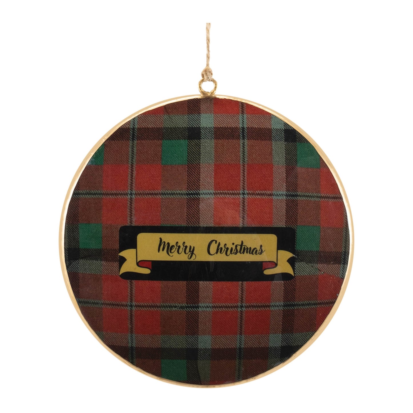 Metal Deer and Pine Tree Disc Ornament (Set of 6)