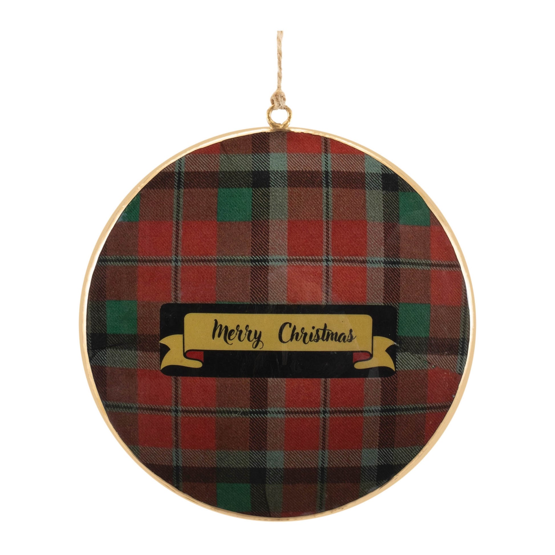 Metal Deer and Pine Tree Disc Ornament (Set of 6)