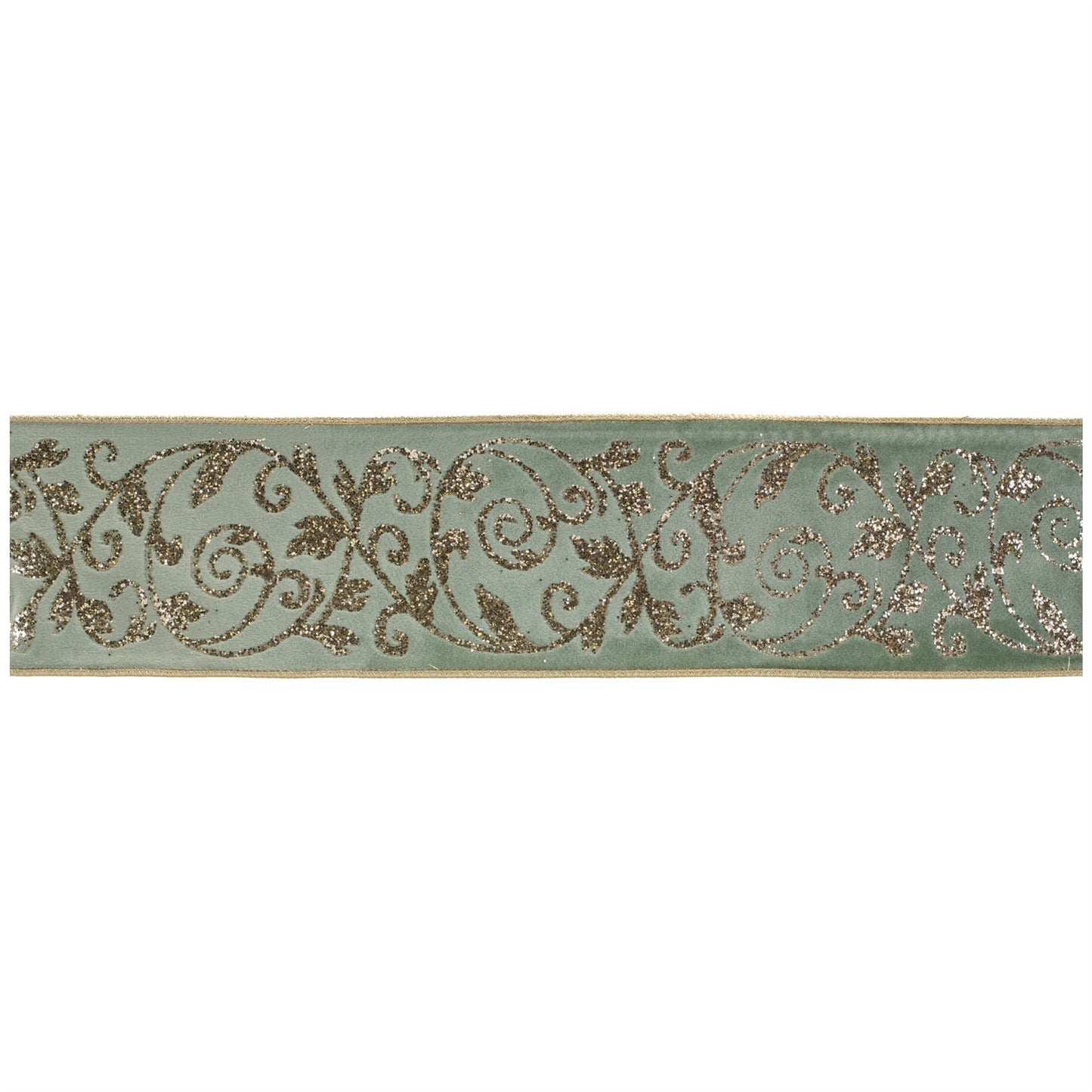 Ornate Glittered Wired Ribbon 4" x 5 Yds.