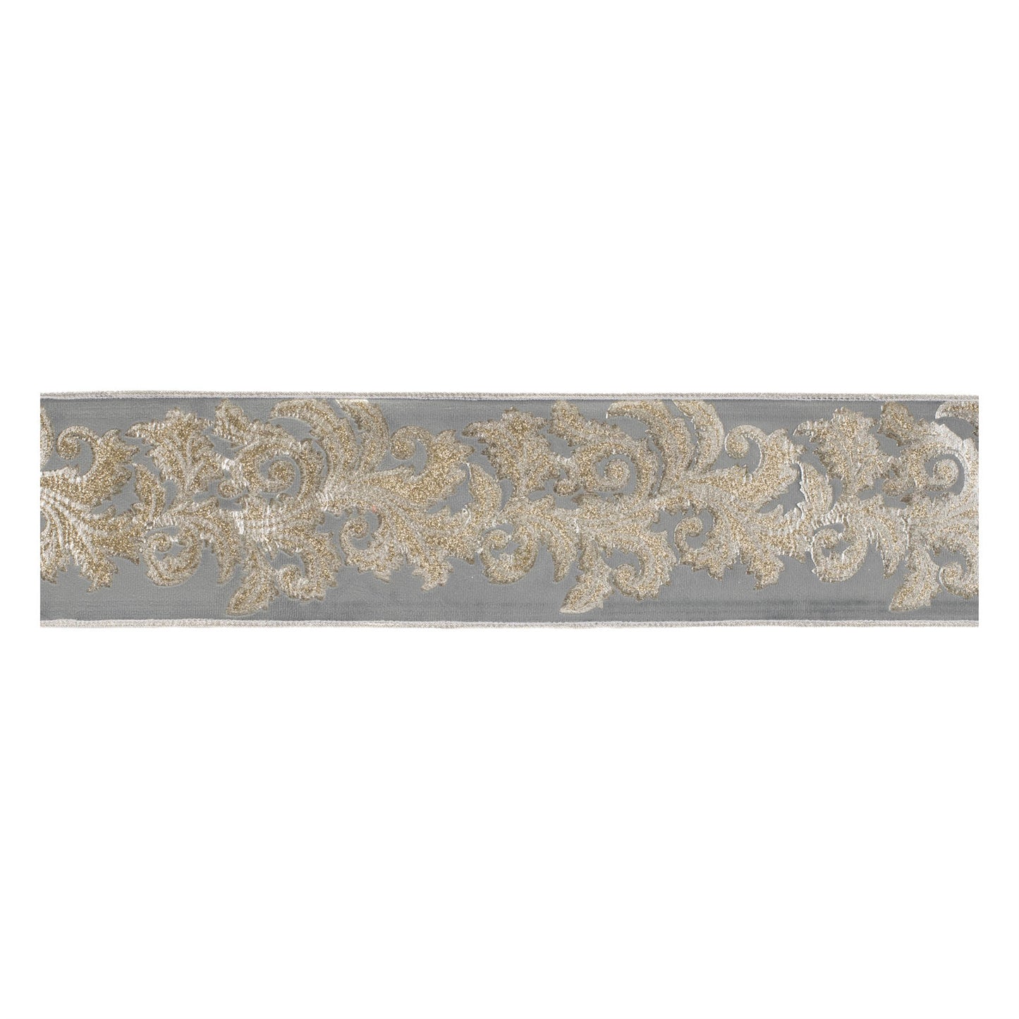 Embroidered Damask Wired Ribbon 4" x 5 Yds.