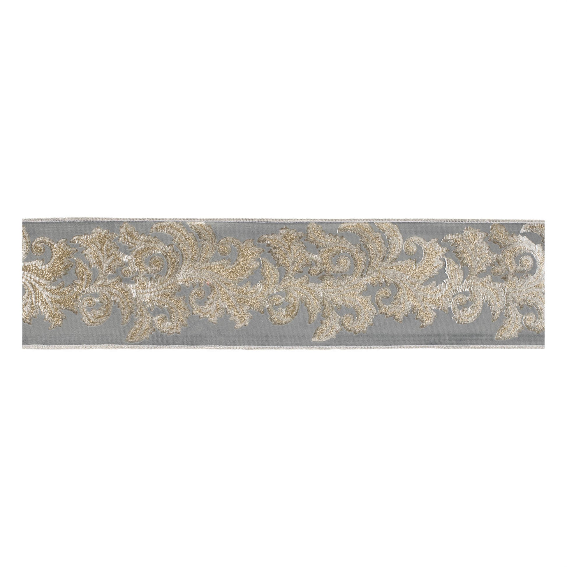Embroidered Damask Wired Ribbon 4" x 5 Yds.