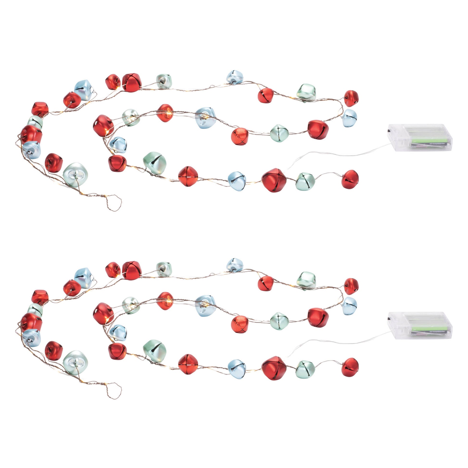 LED Sleigh Bell Wire Garland (Set of 2)