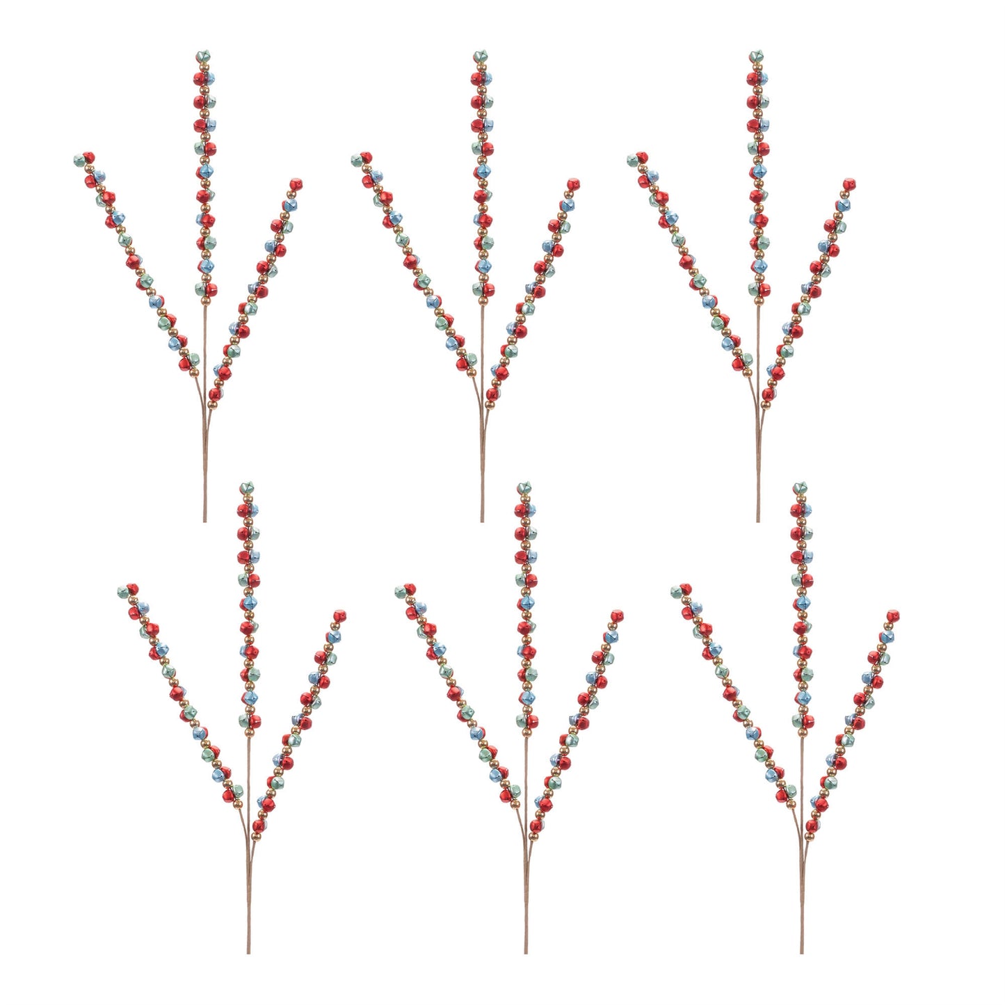 Metal Sleigh Bell Spray (Set of 6)