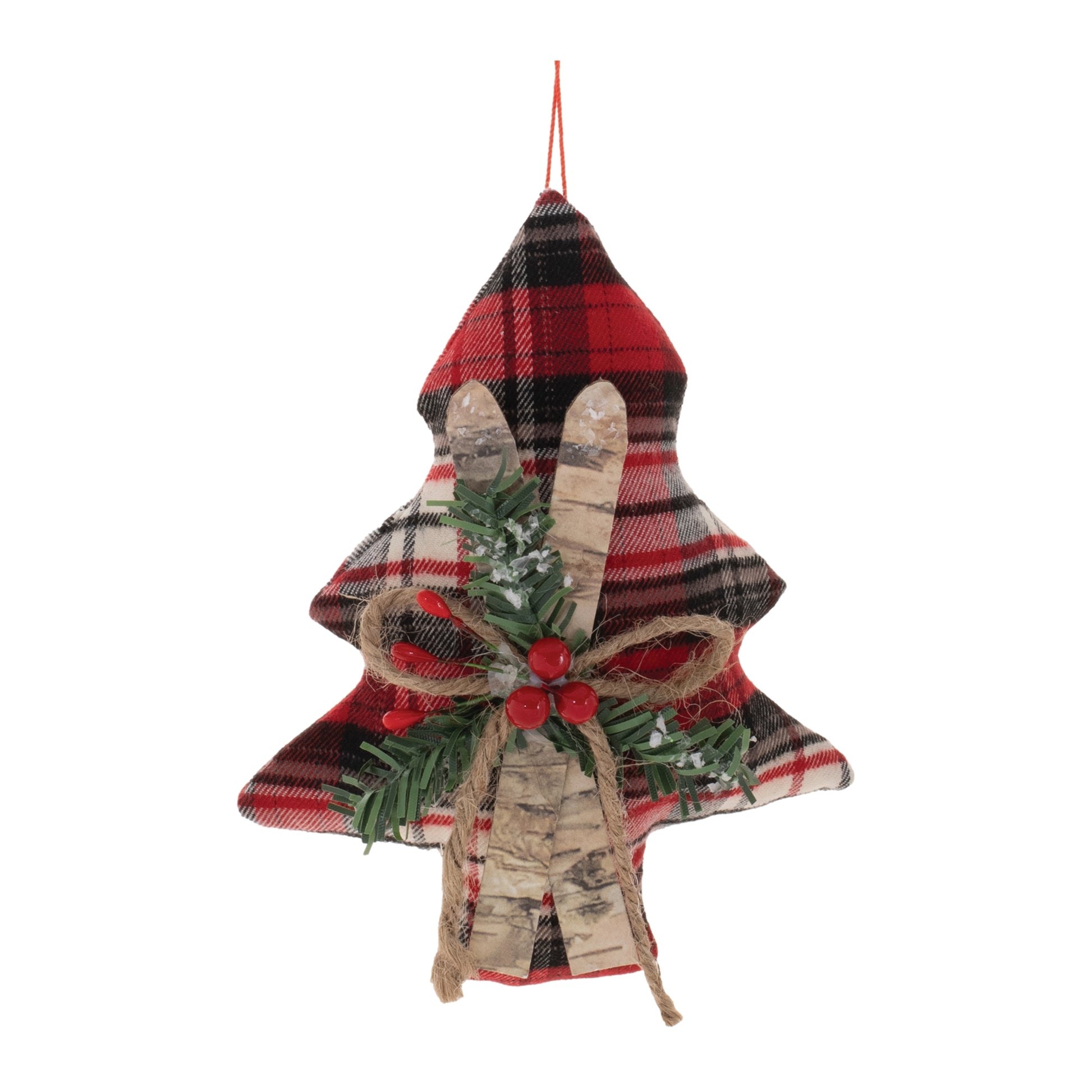 Tree w/Skis Ornament (Set of 12)