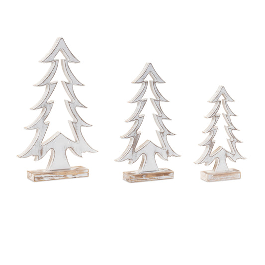 Wood Pine Tree Outline (Set of 3)