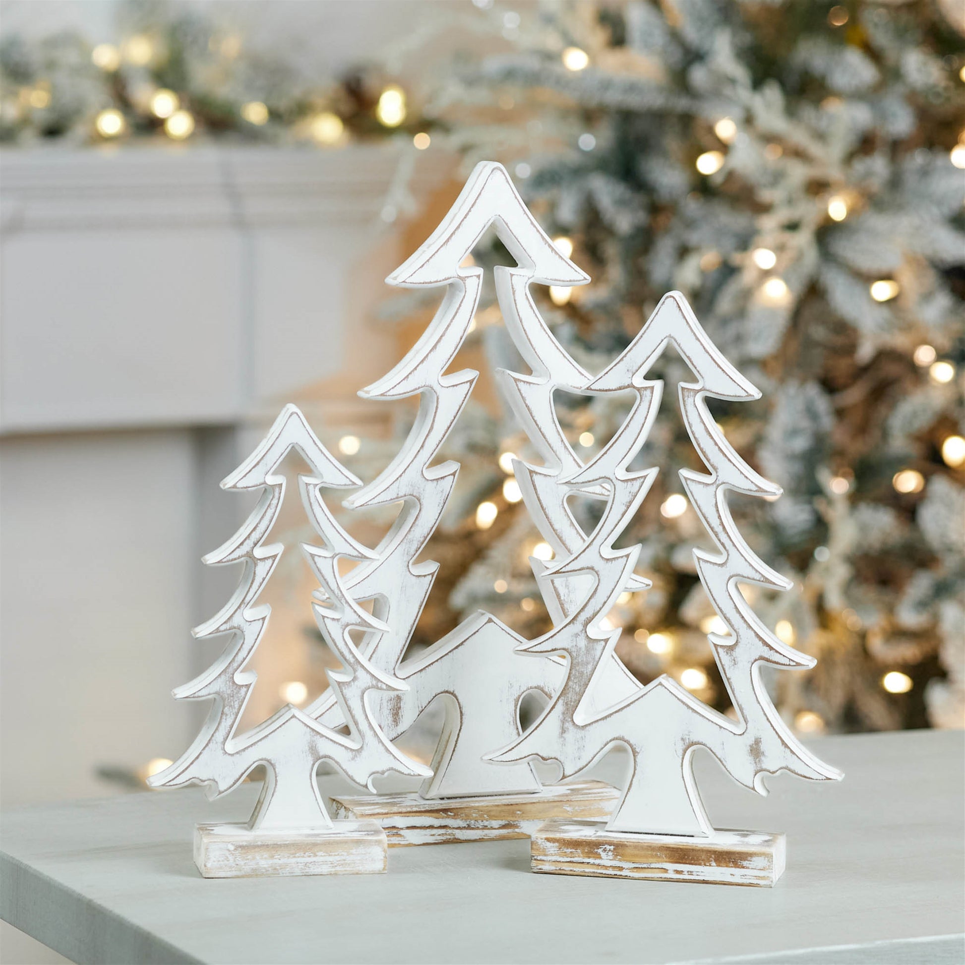 Wood Pine Tree Outline (Set of 3)