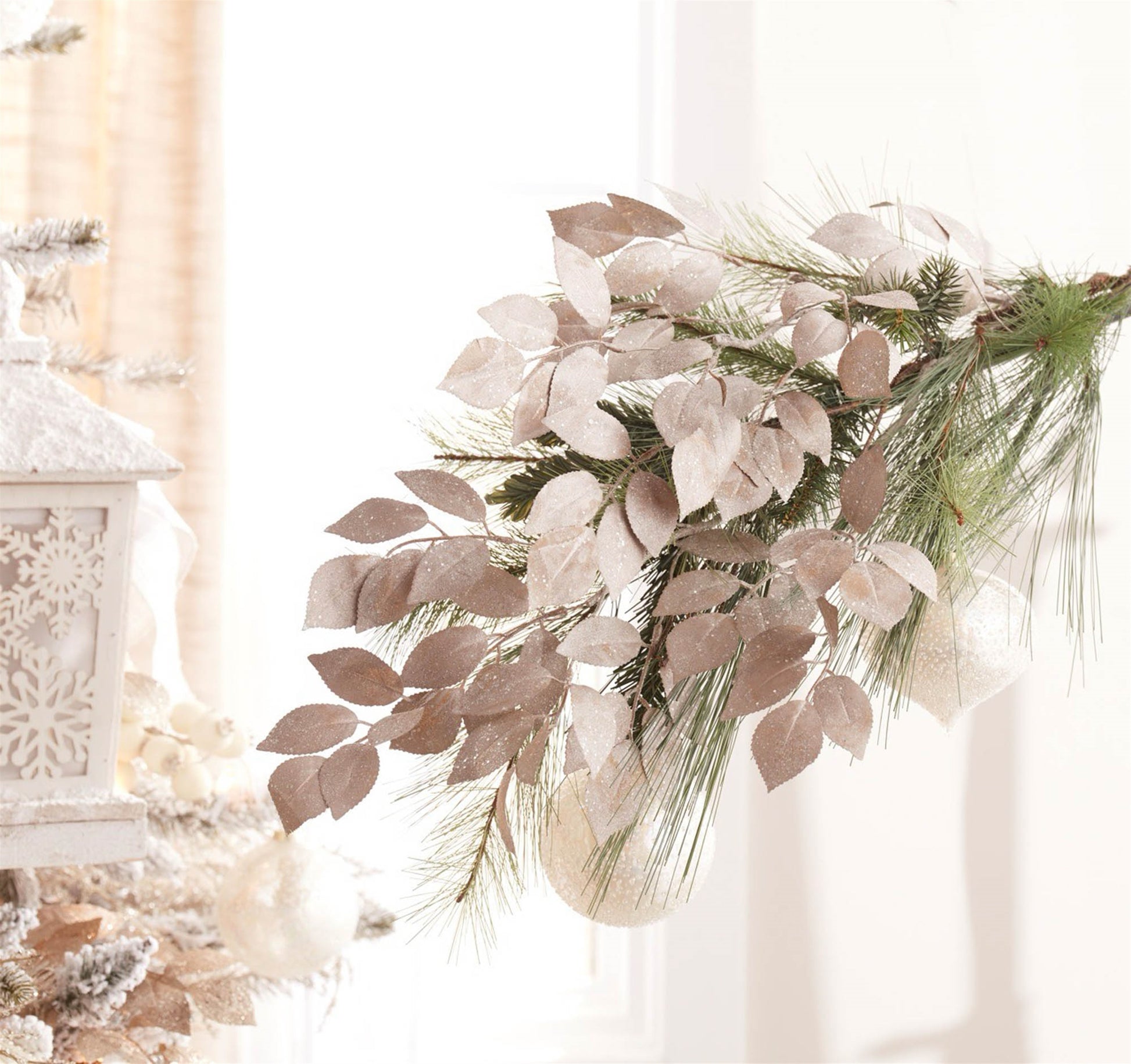 Glittered Leaf Spray (Set of 6)