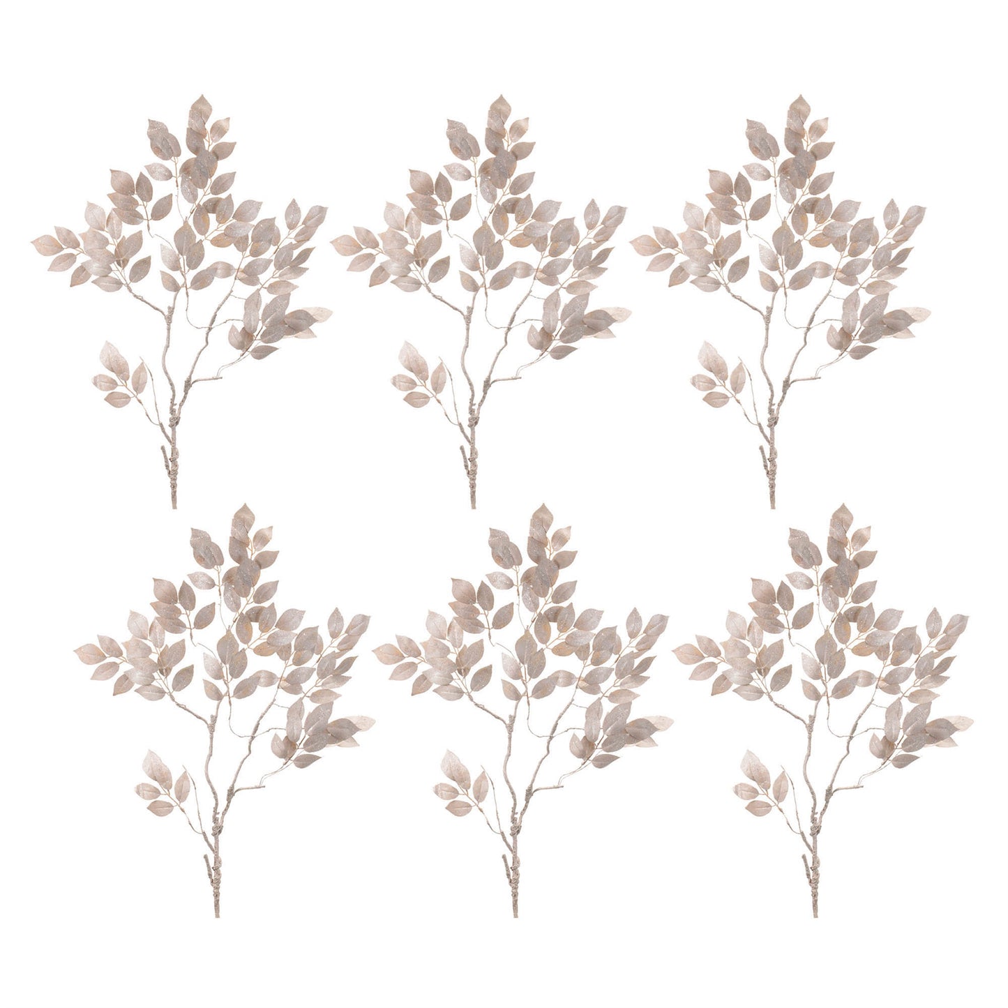 Glittered Leaf Spray (Set of 6)