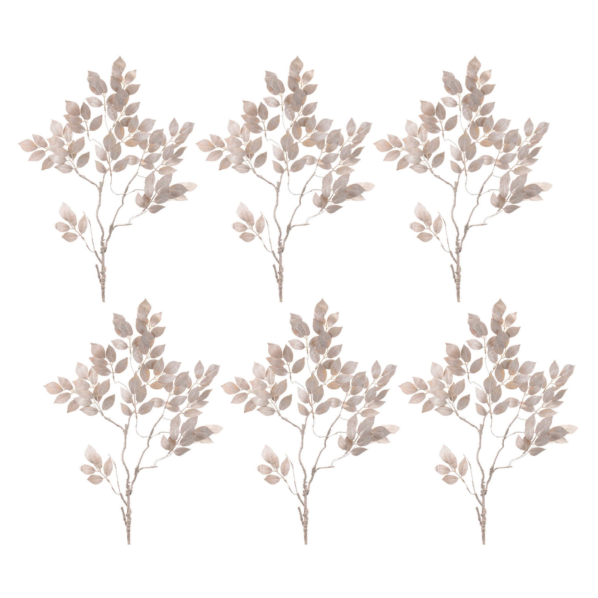Glittered Leaf Spray (Set of 6)