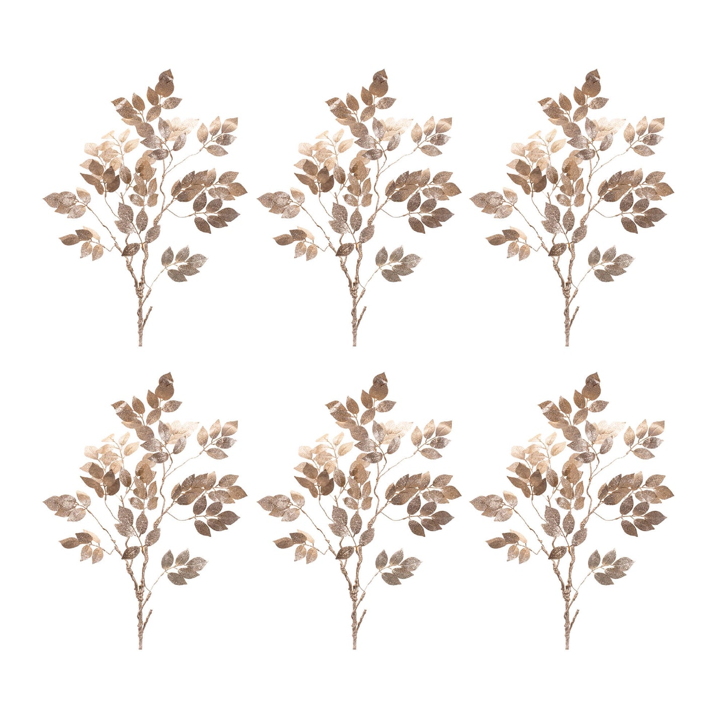 Glittered Leaf Spray (Set of 6)