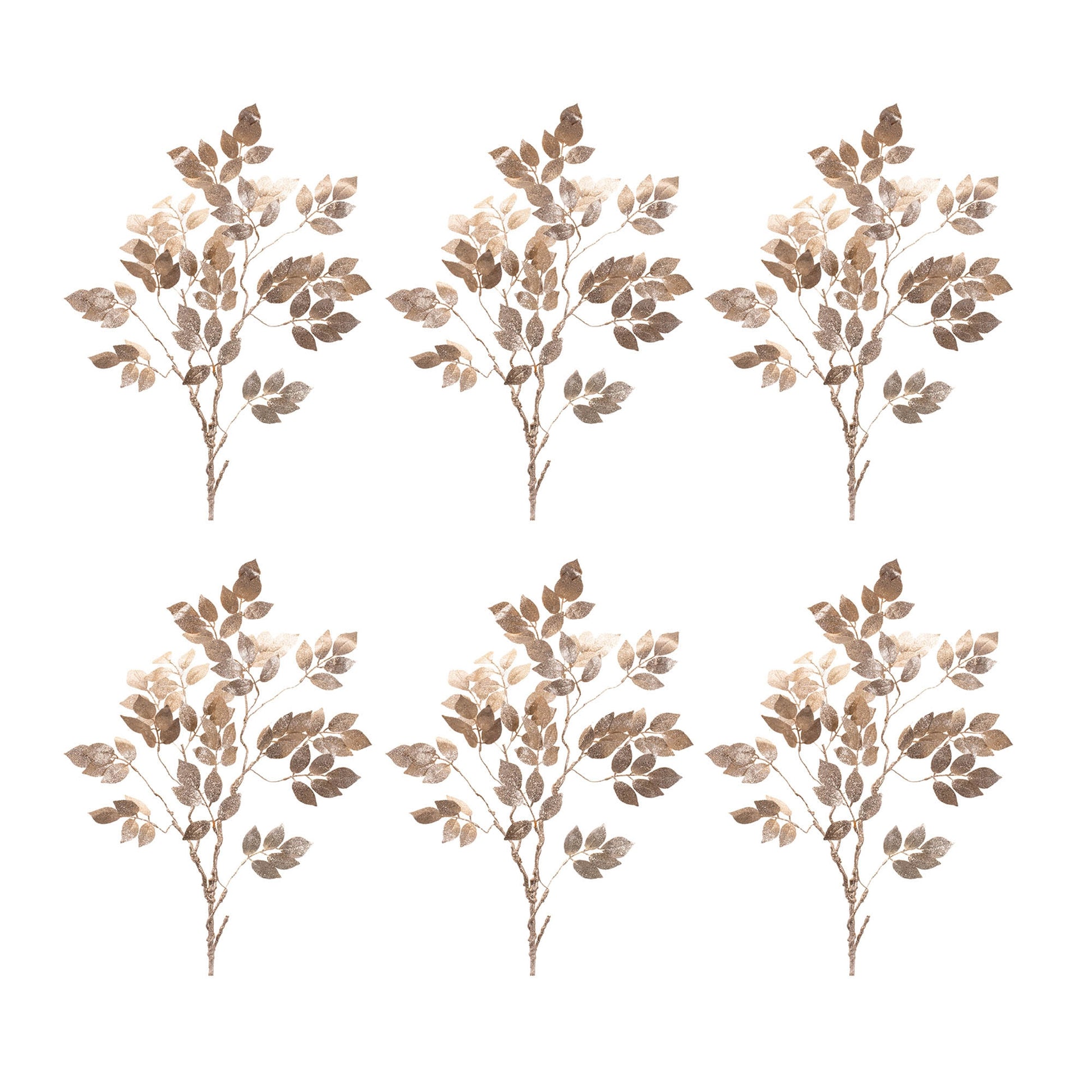 Glittered Leaf Spray (Set of 6)