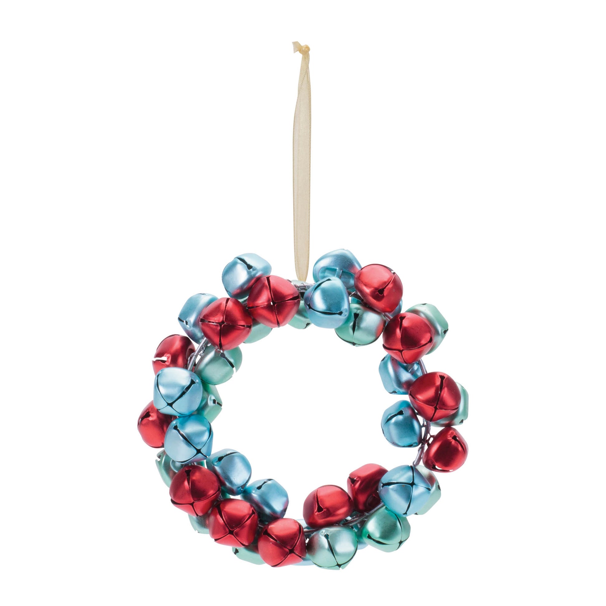 Metal Sleigh Bell Wreath Ornament (Set of 12)