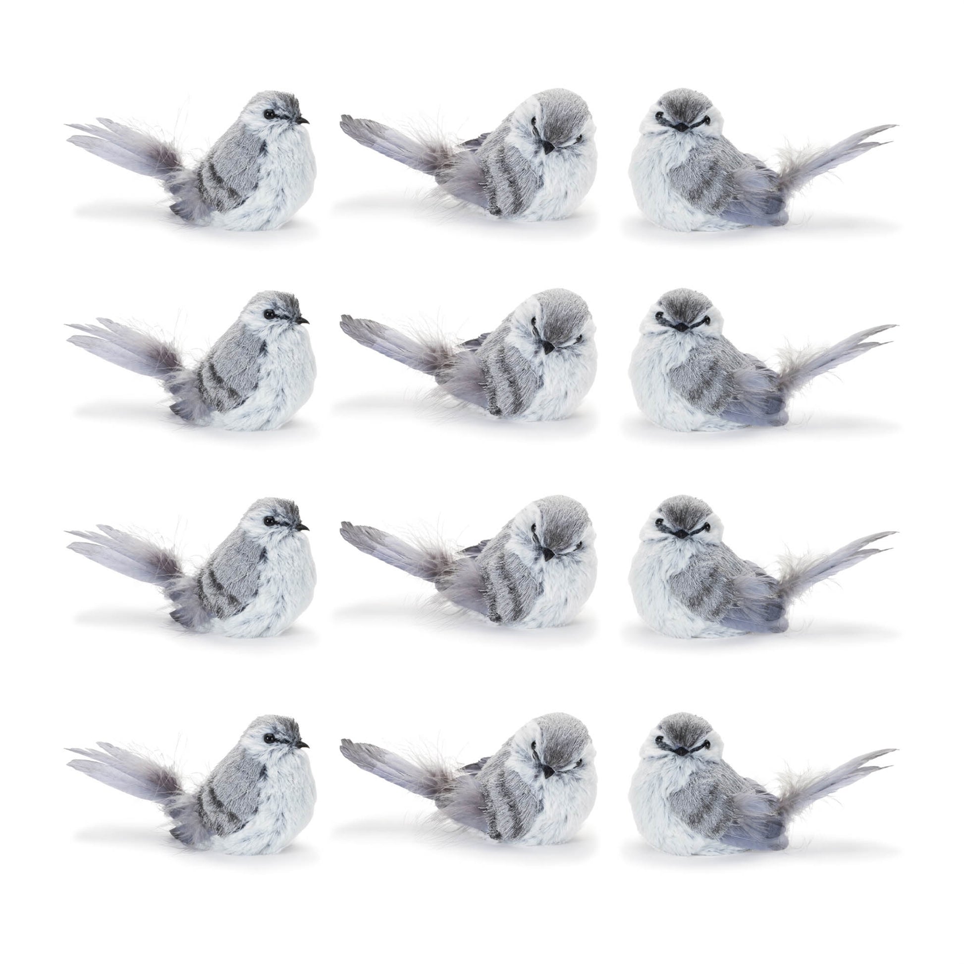 Feathered Bird Shelf Sitter (Set of 12)