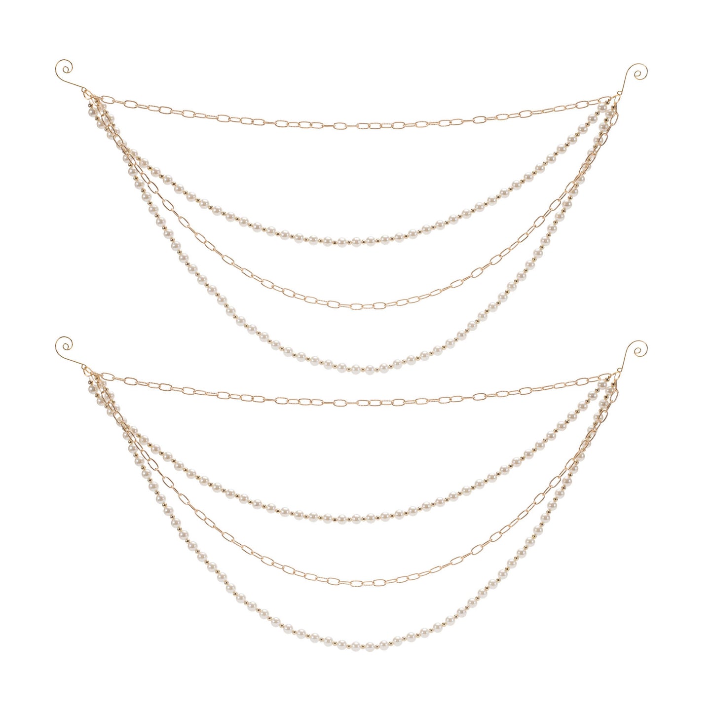 Pearl Bead and Chain Link Garland (Set of 2)