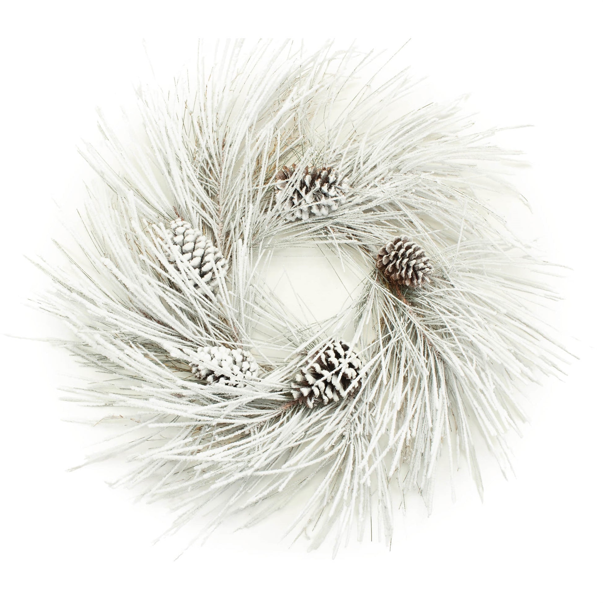 Flocked Long Needle Pine Wreath 28"D
