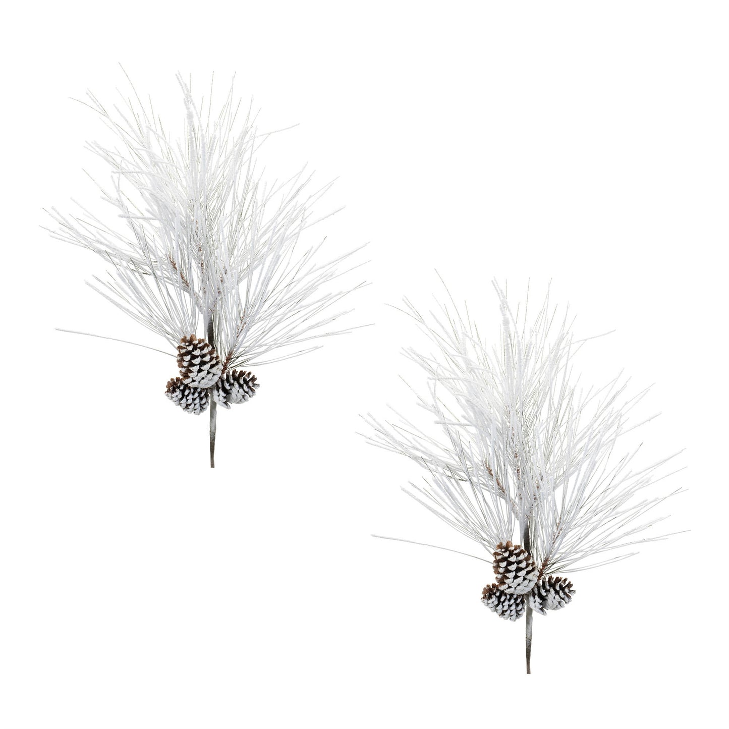 Flocked Long Neddle Pine Spray (Set of 2)
