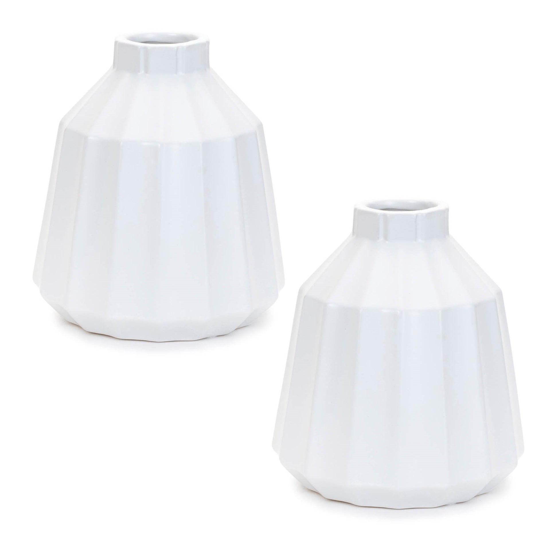 Ribbed Ceramic Vase (Set of 2)