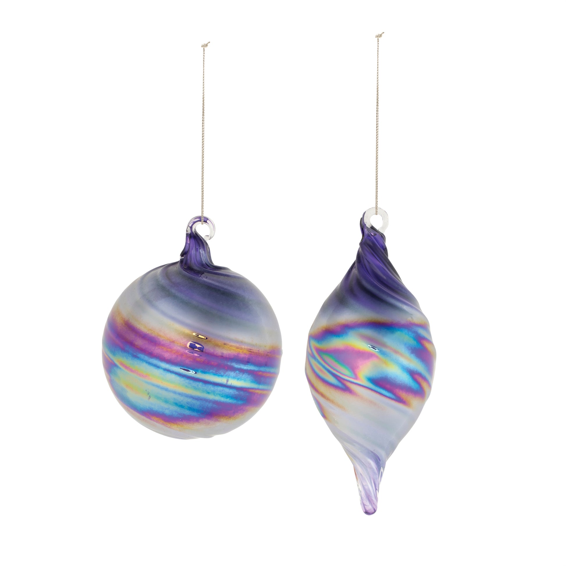 Purple Iridescent Ornaments (Set of 12)