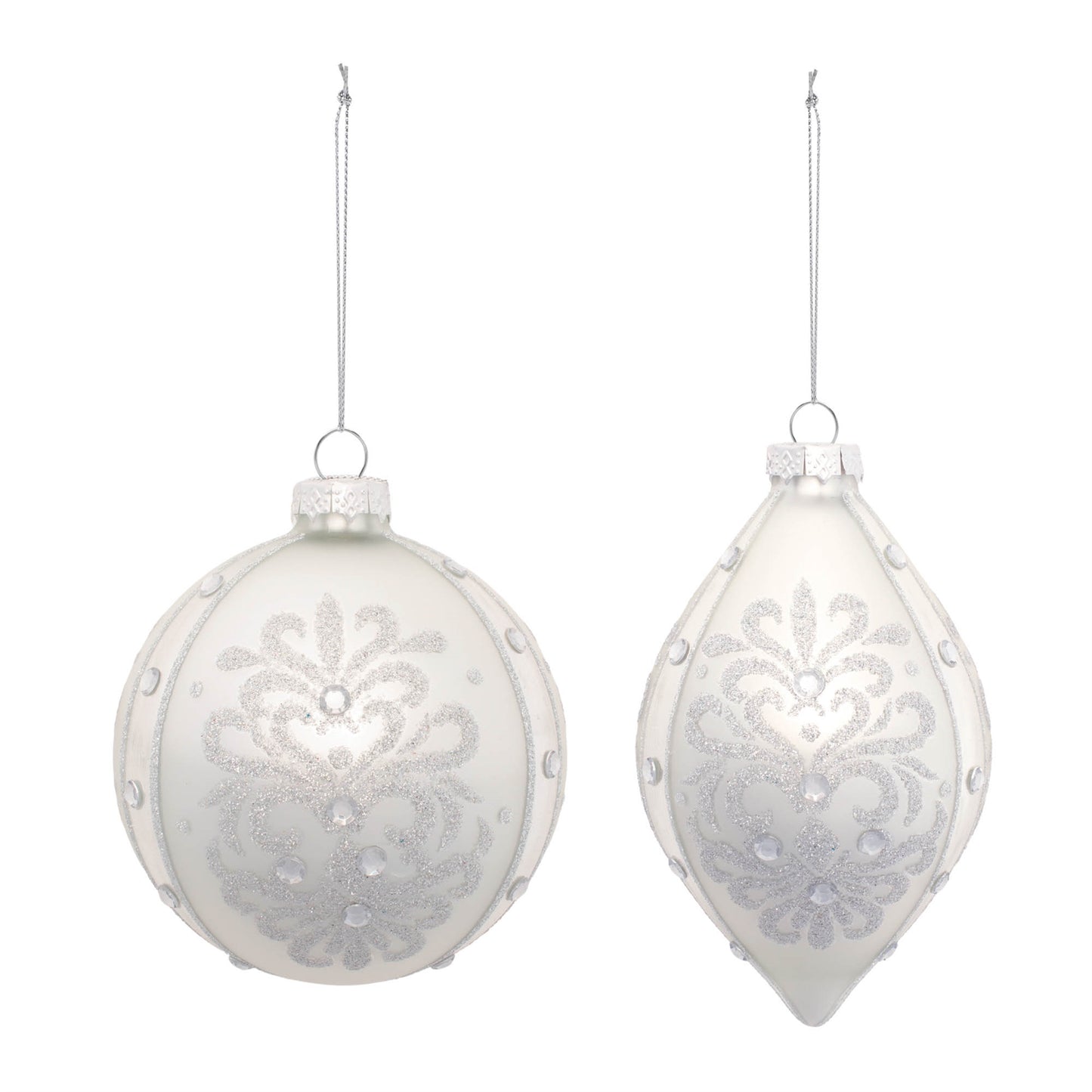 Glittered Ornaments (Set of 6)
