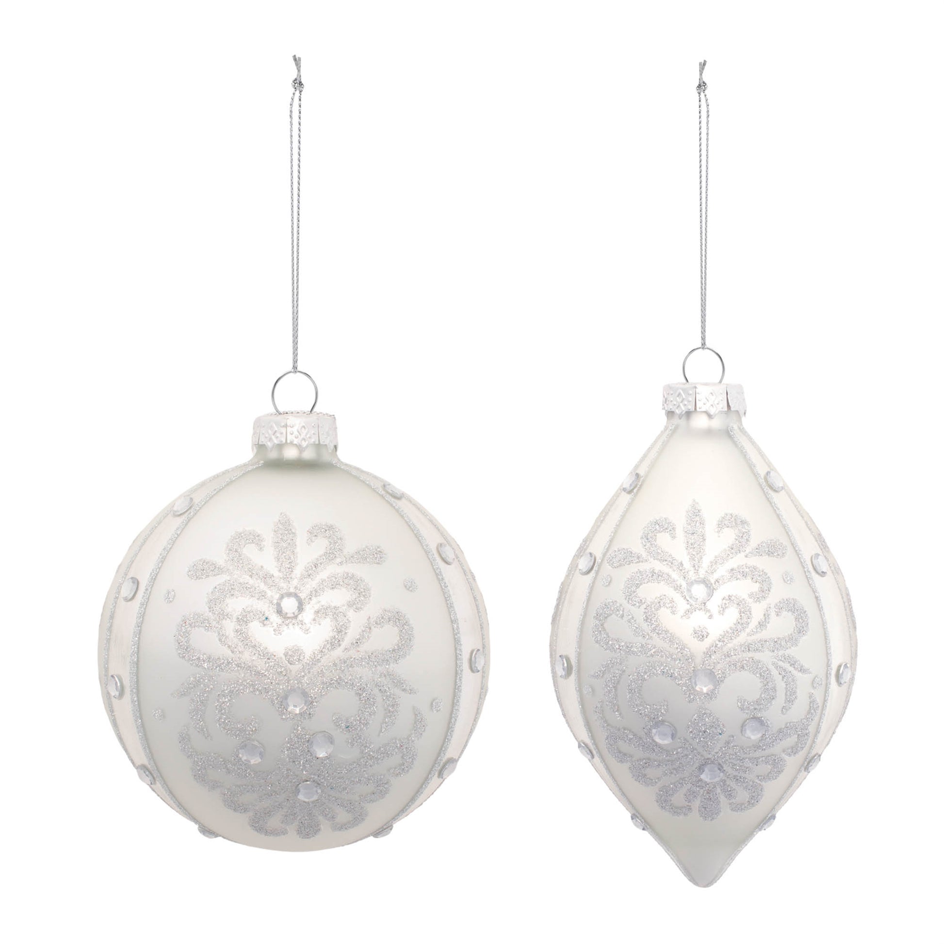 Glittered Ornaments (Set of 6)
