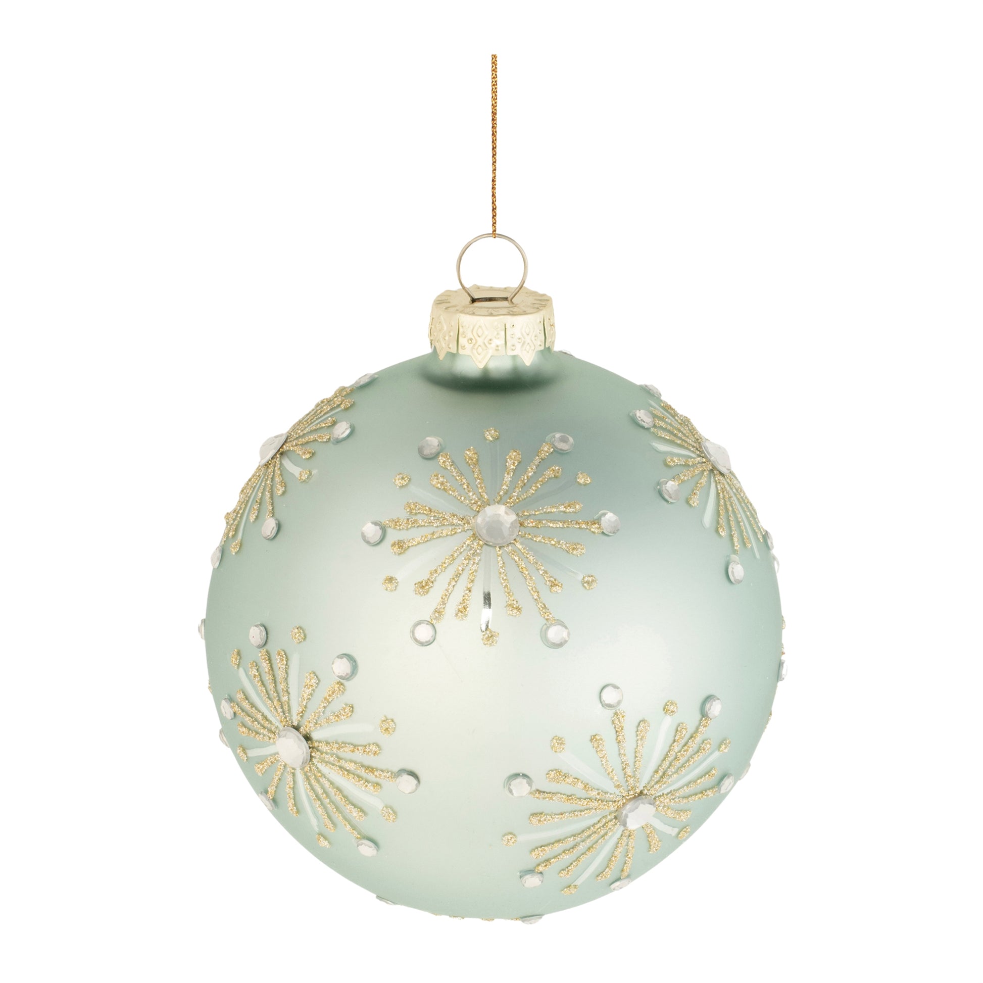 Green Glass Ball Ornaments (Set of 6)