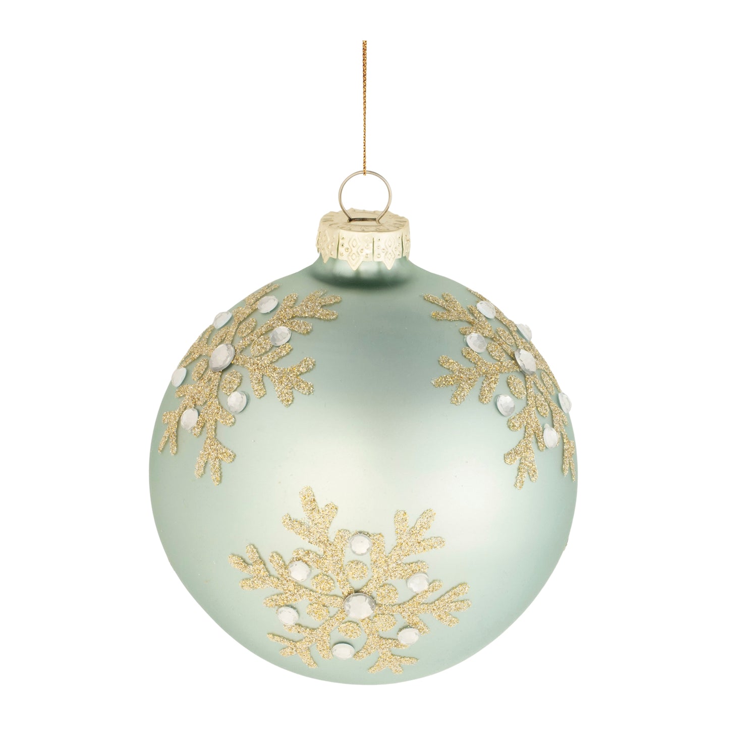 Green Glass Ball Ornaments (Set of 6)