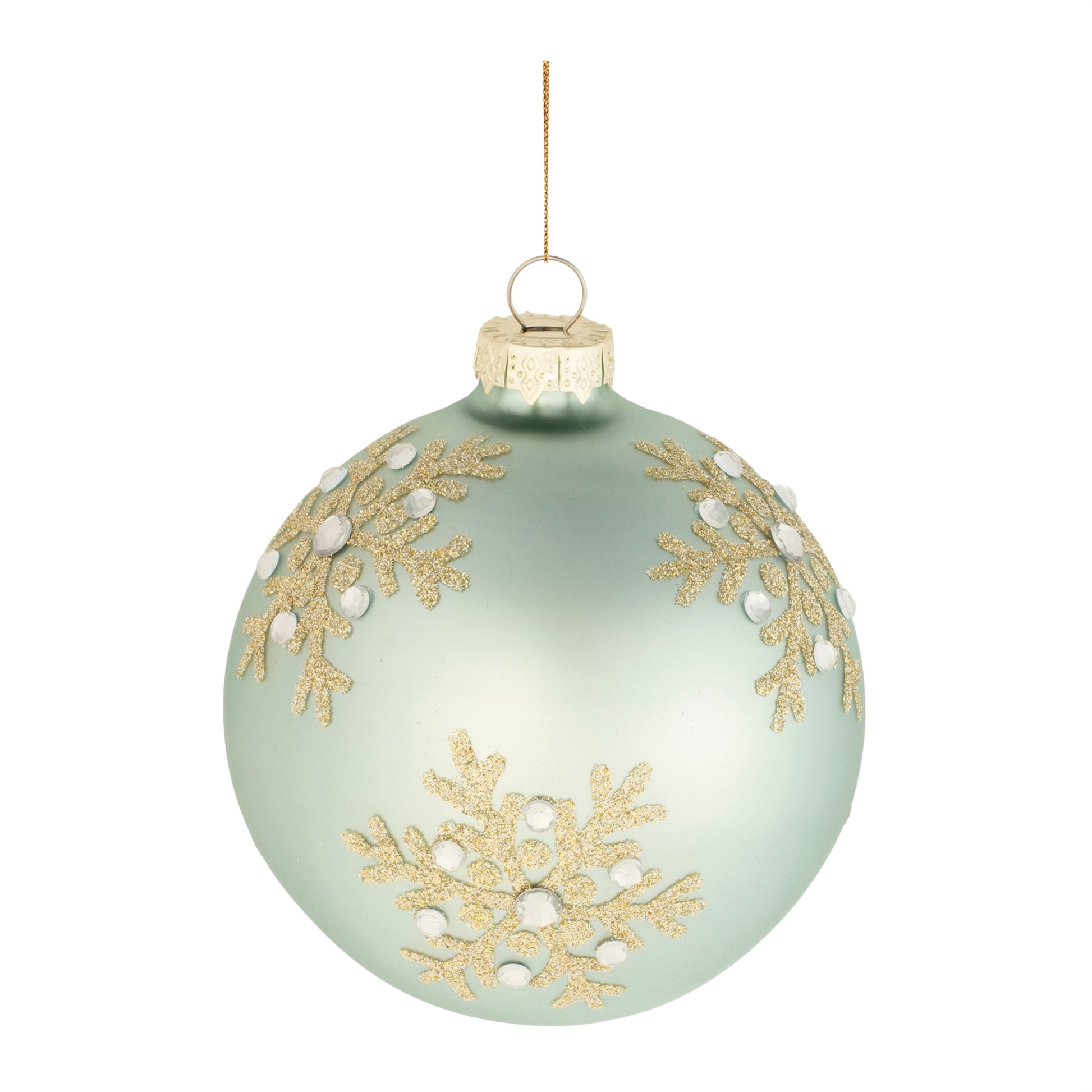 Green Glass Ball Ornaments (Set of 6)