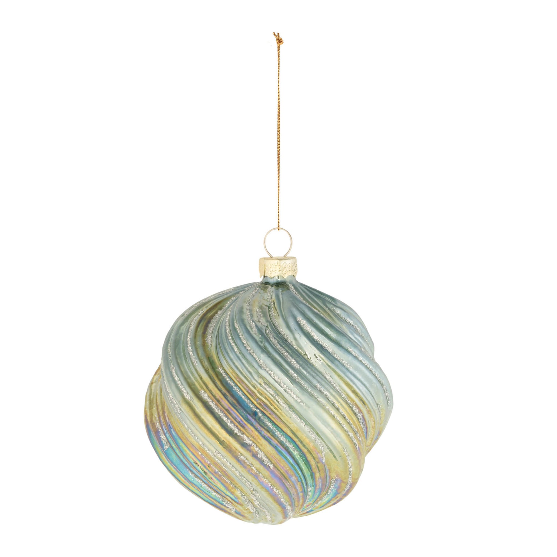 Green Iridescent Ball Ornaments (Set of 6)