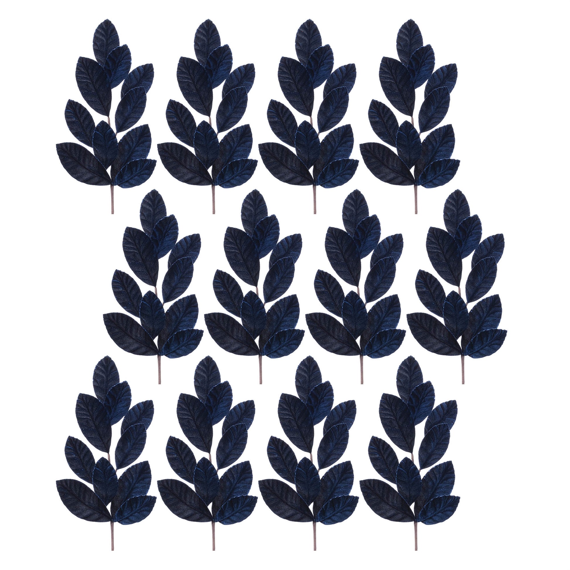 Glittered Magnolia Leaf Spray (Set of 12)