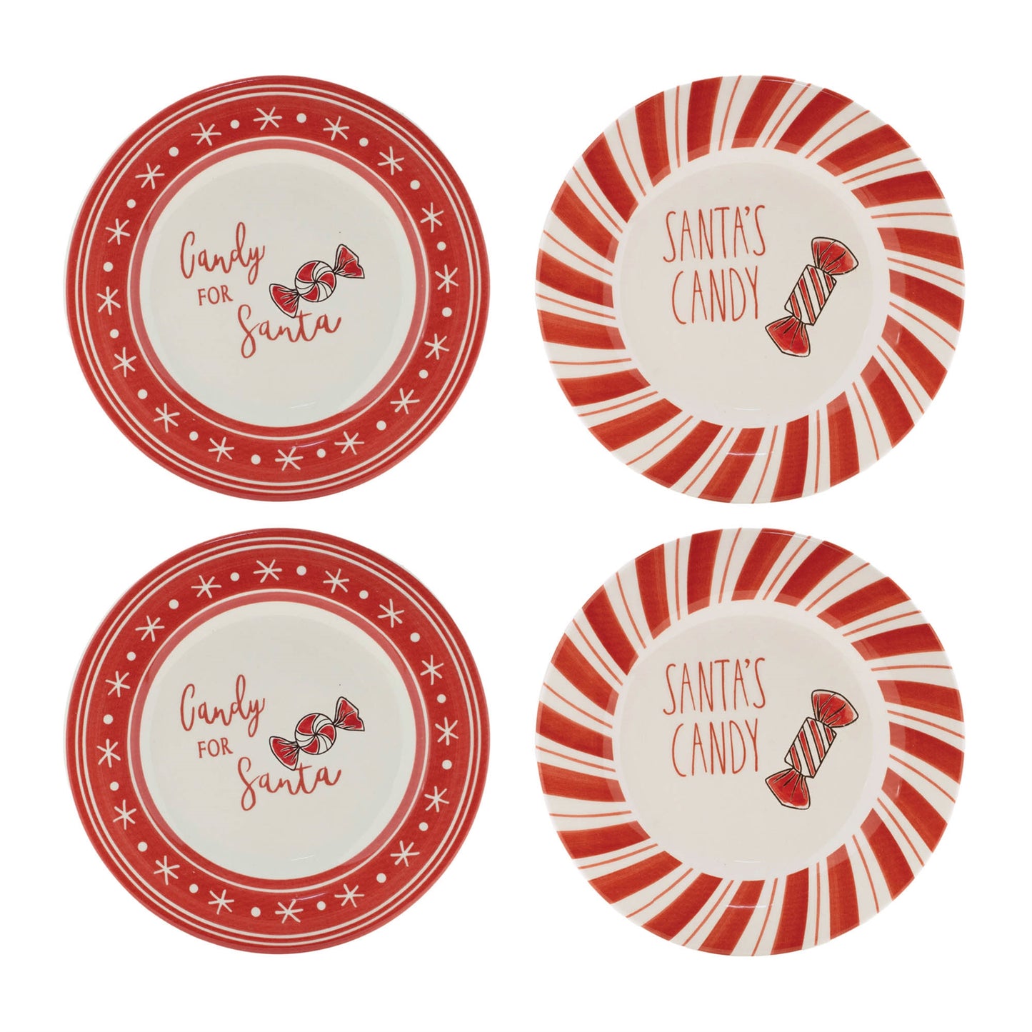 Ceramic Santa Candy Plate (Set of 4)