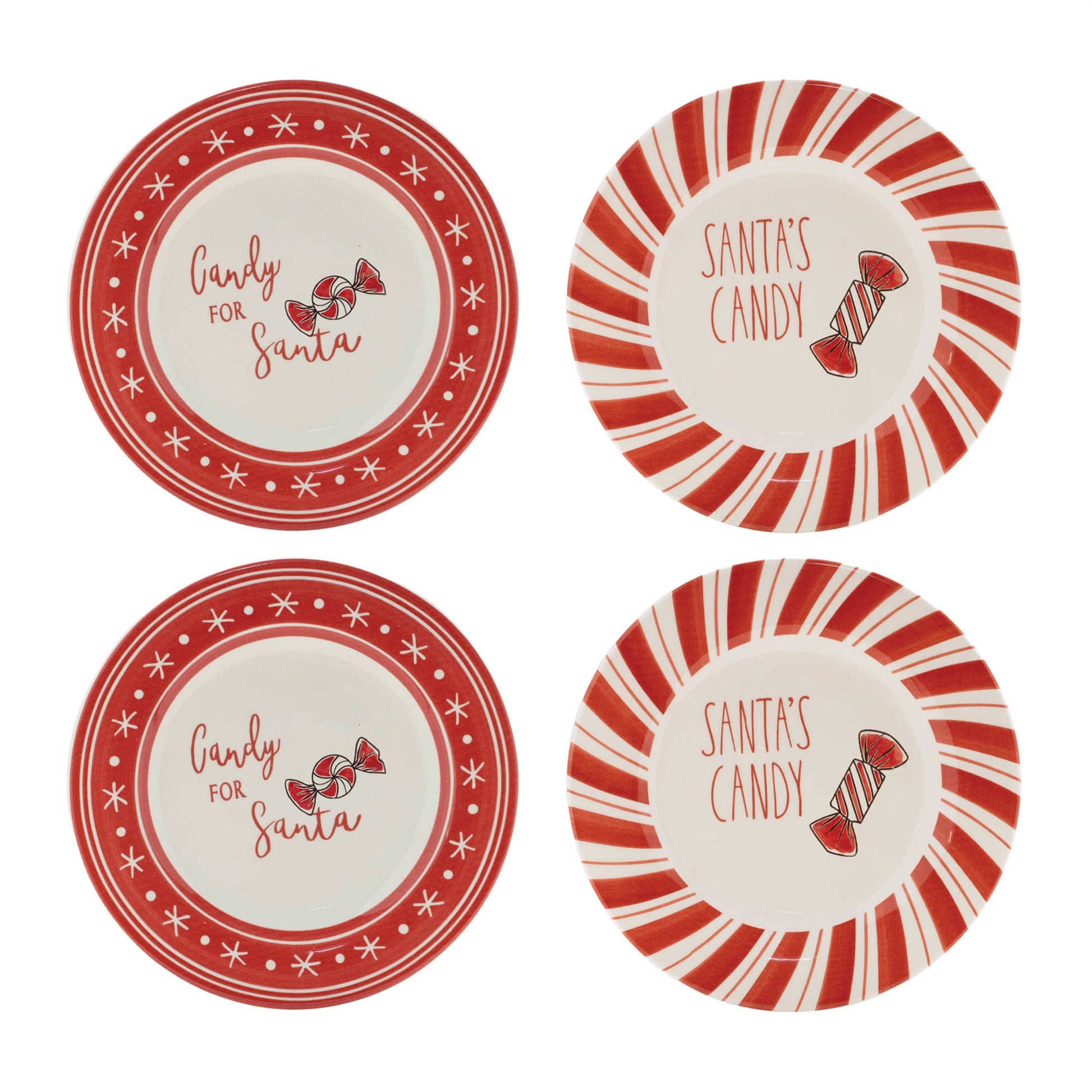 Ceramic Santa Candy Plate (Set of 4)