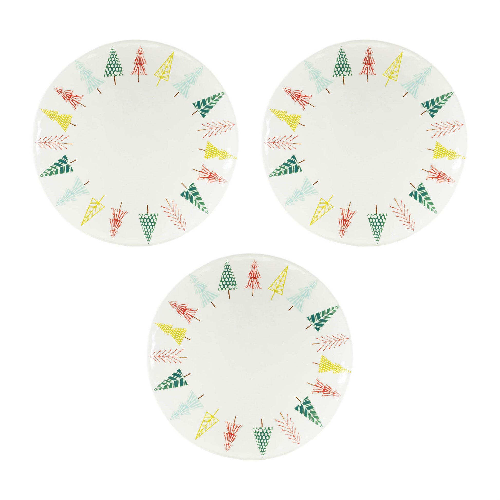 Ceramic Pine Tree Print Platter (Set of 3)