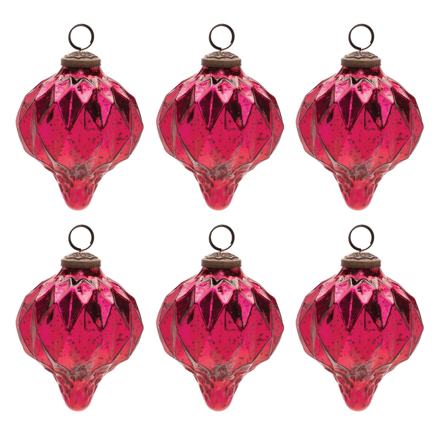Harliquin Mercury Glass Onion Ornament (Set of 6)